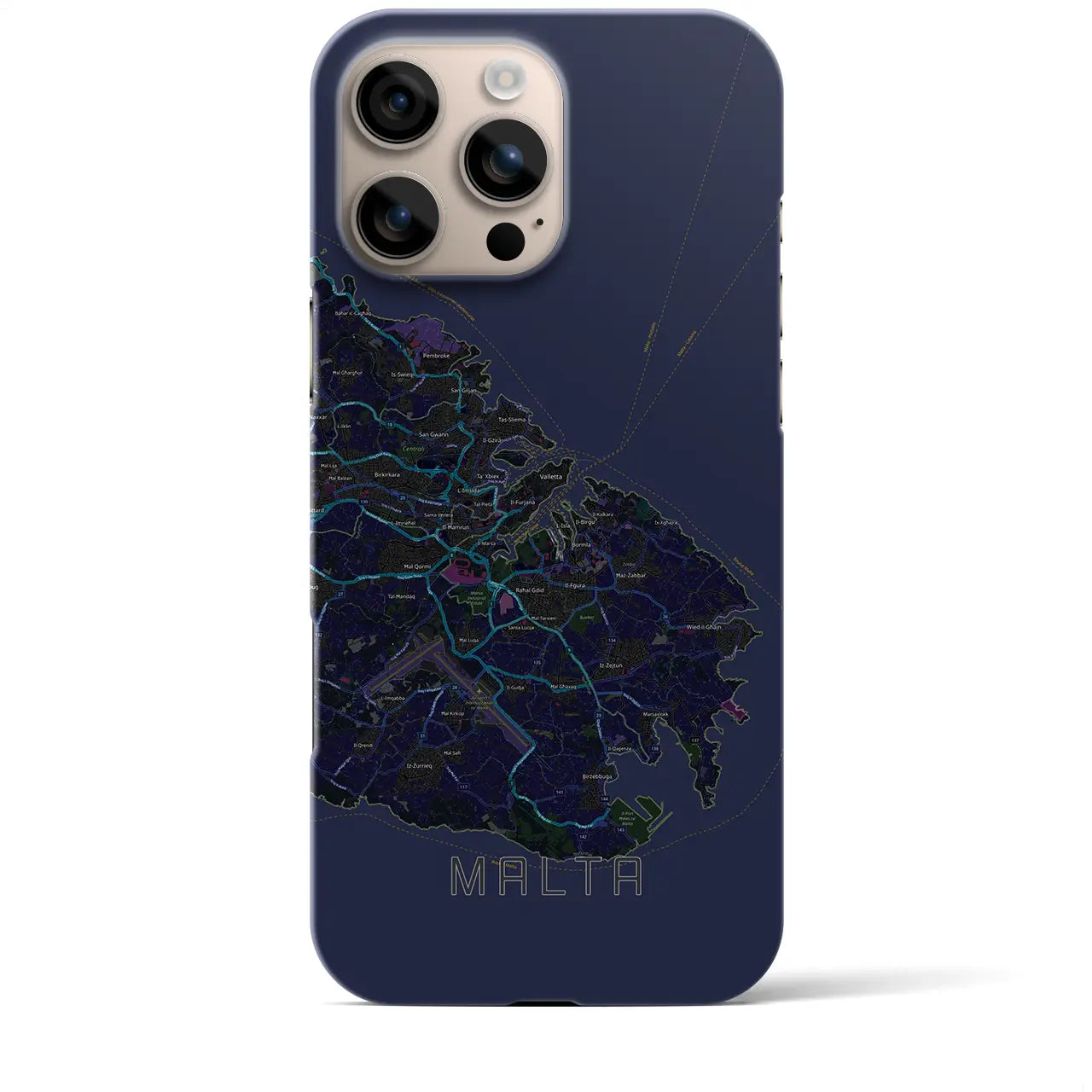 【マルタ】地図柄iPhoneケース(バックカバータイプ)