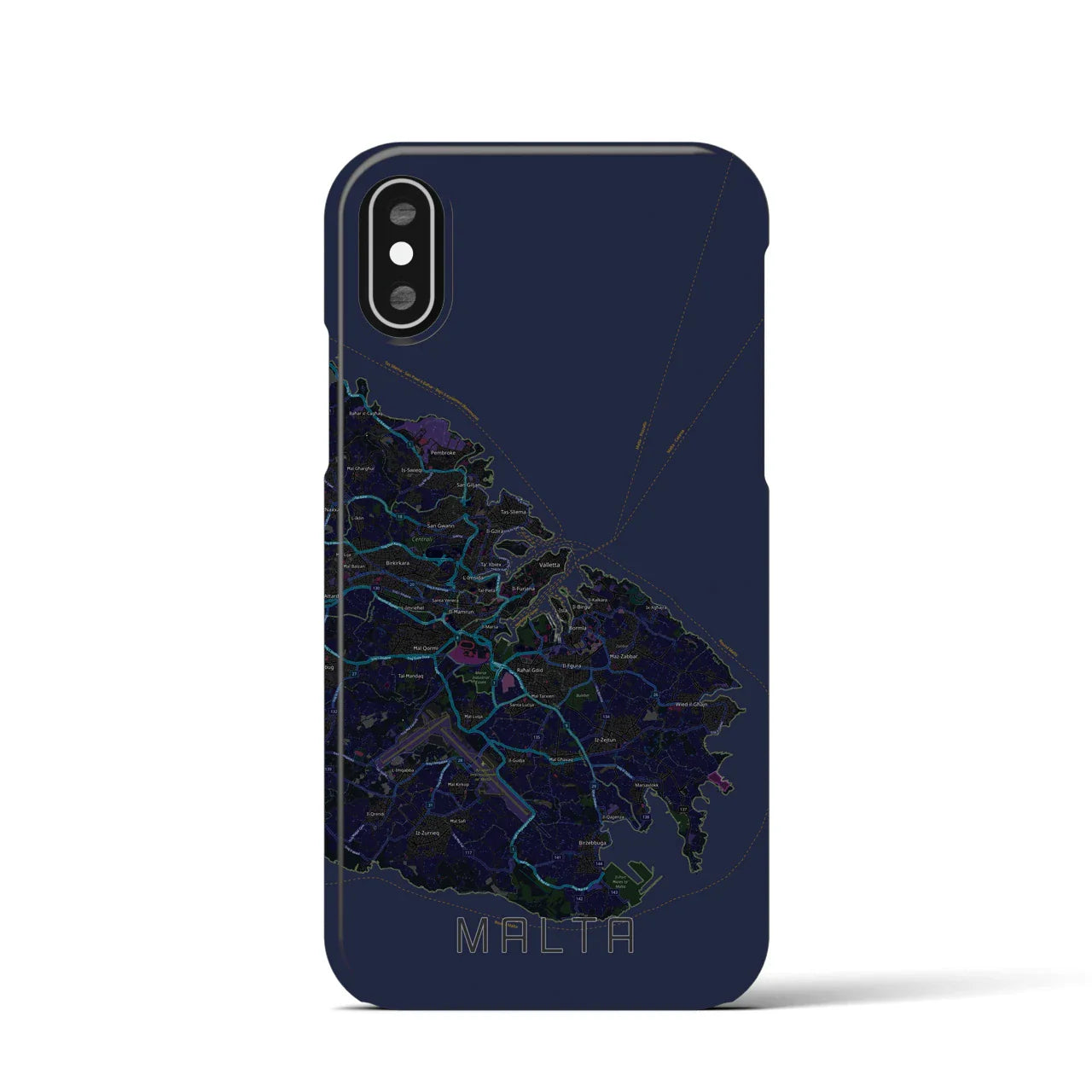 【マルタ】地図柄iPhoneケース(バックカバータイプ)