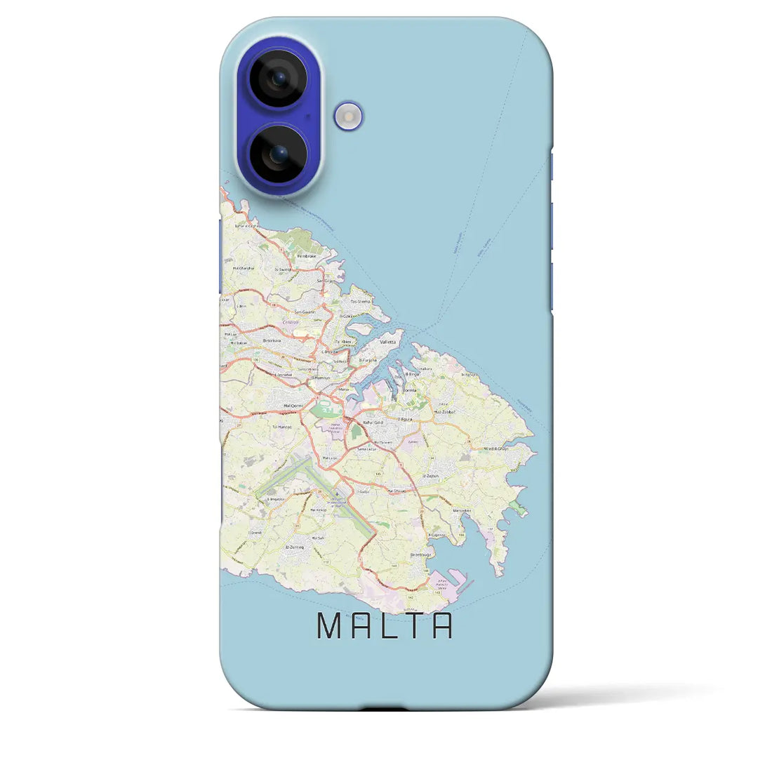 【マルタ】地図柄iPhoneケース(バックカバータイプ)ナチュラル・iPhone 16 Pro Max 用