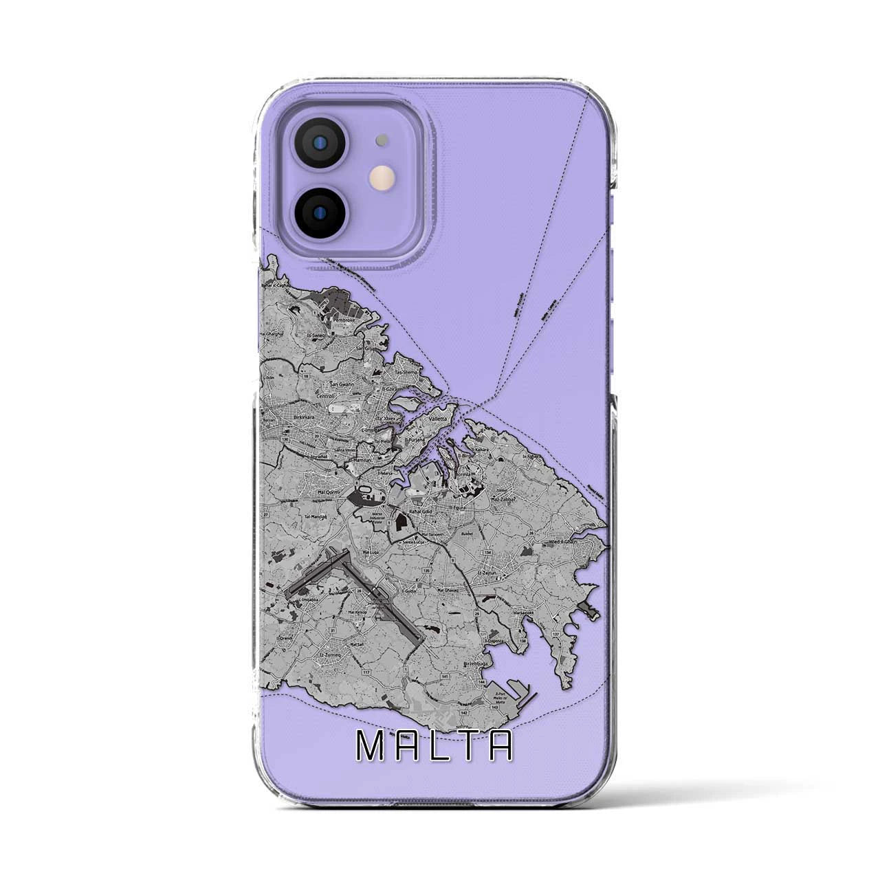 【マルタ】地図柄iPhoneケース(クリアタイプ)