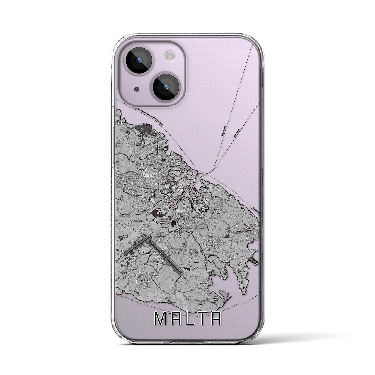 【マルタ】地図柄iPhoneケース(クリアタイプ)