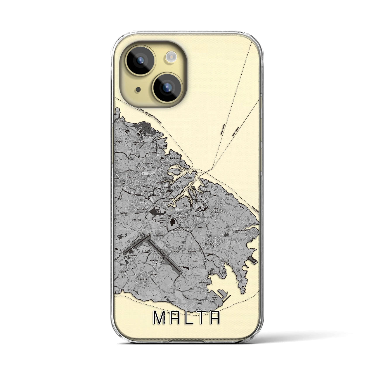 【マルタ】地図柄iPhoneケース(クリアタイプ)