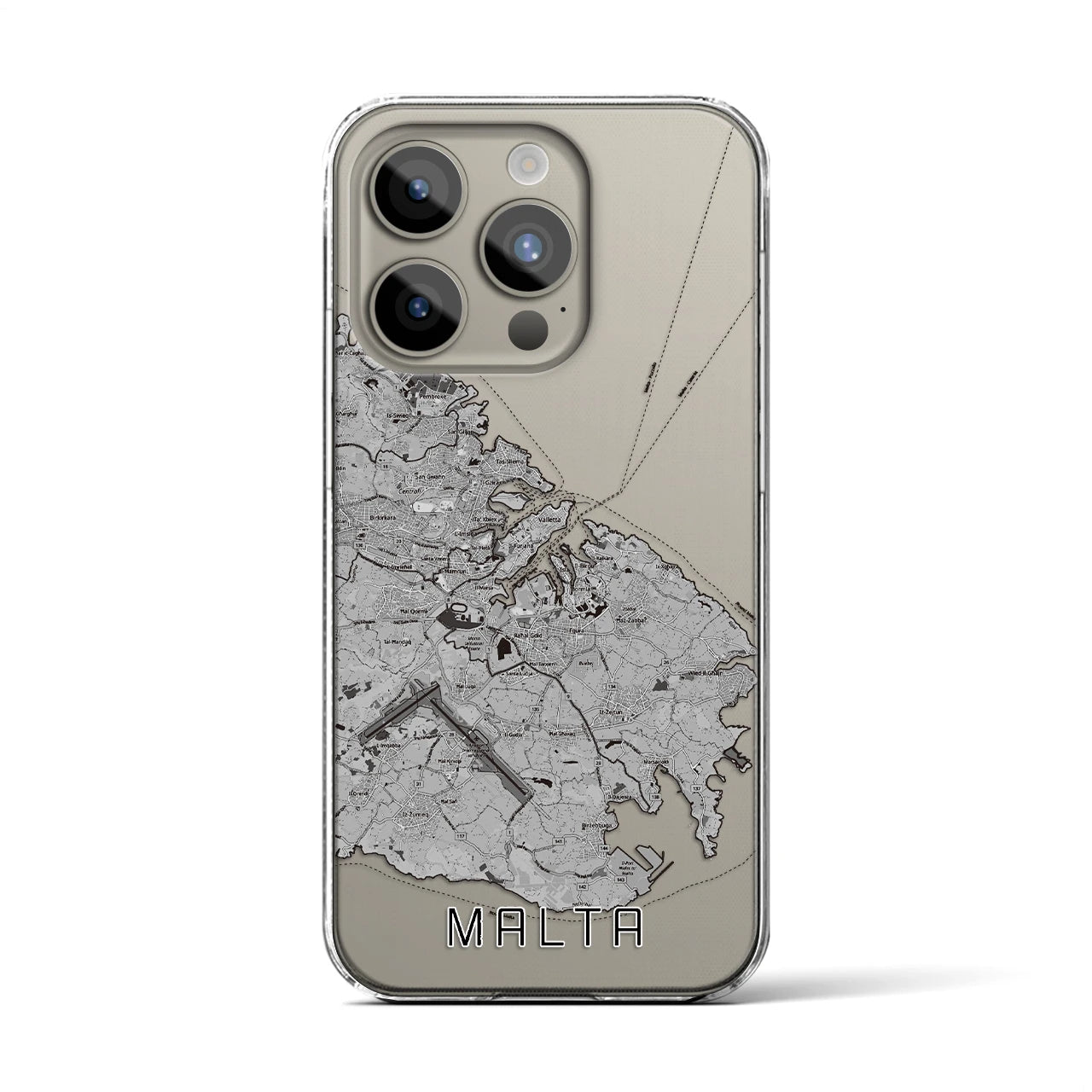 【マルタ】地図柄iPhoneケース(クリアタイプ)