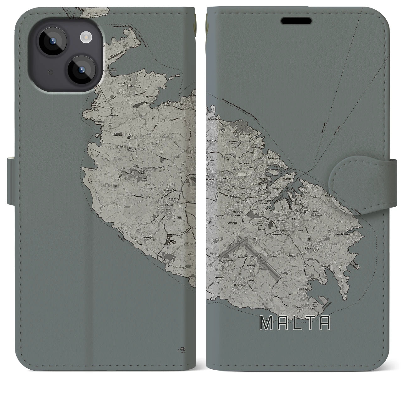 【マルタ】地図柄iPhoneケース(手帳タイプ)