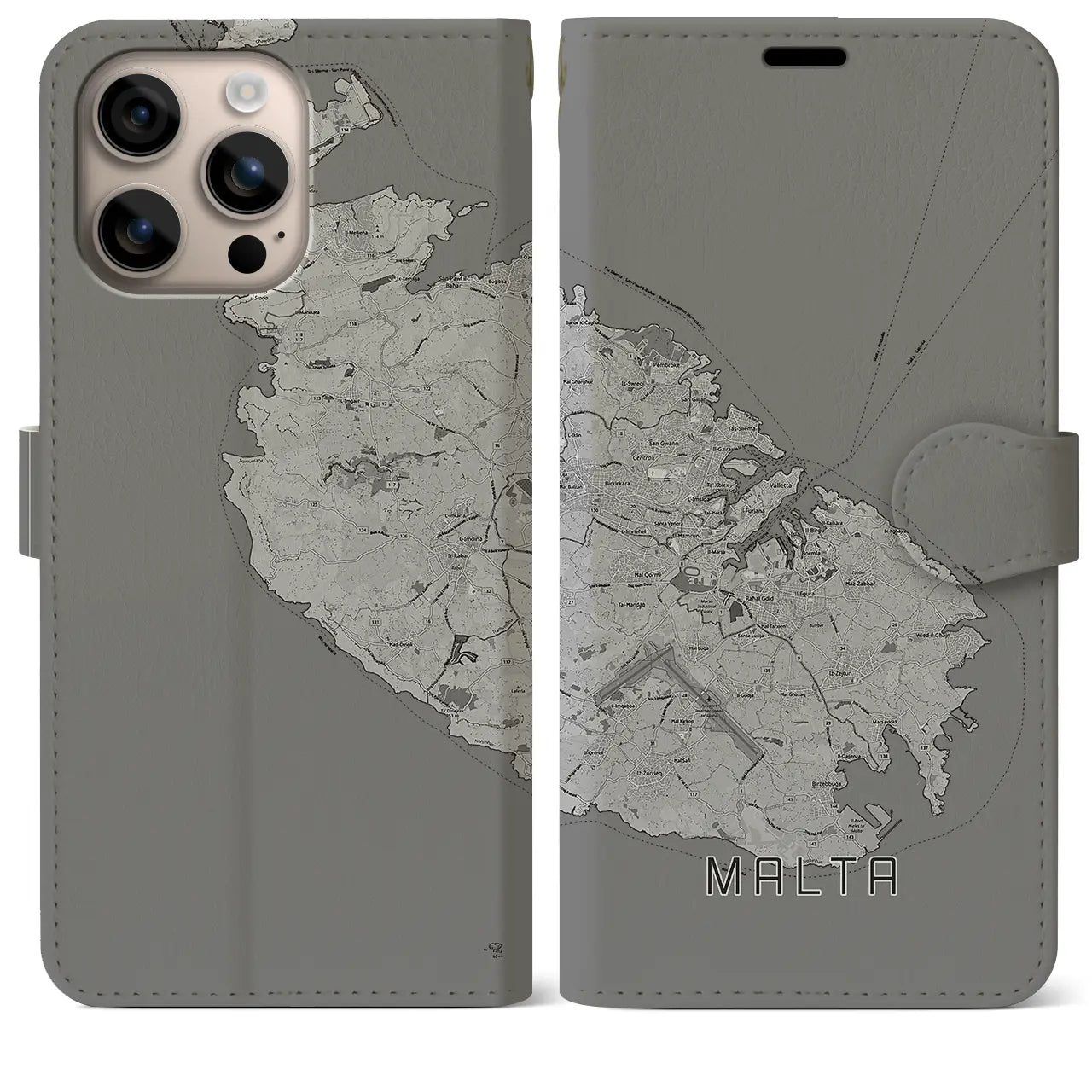 【マルタ】地図柄iPhoneケース(手帳タイプ)