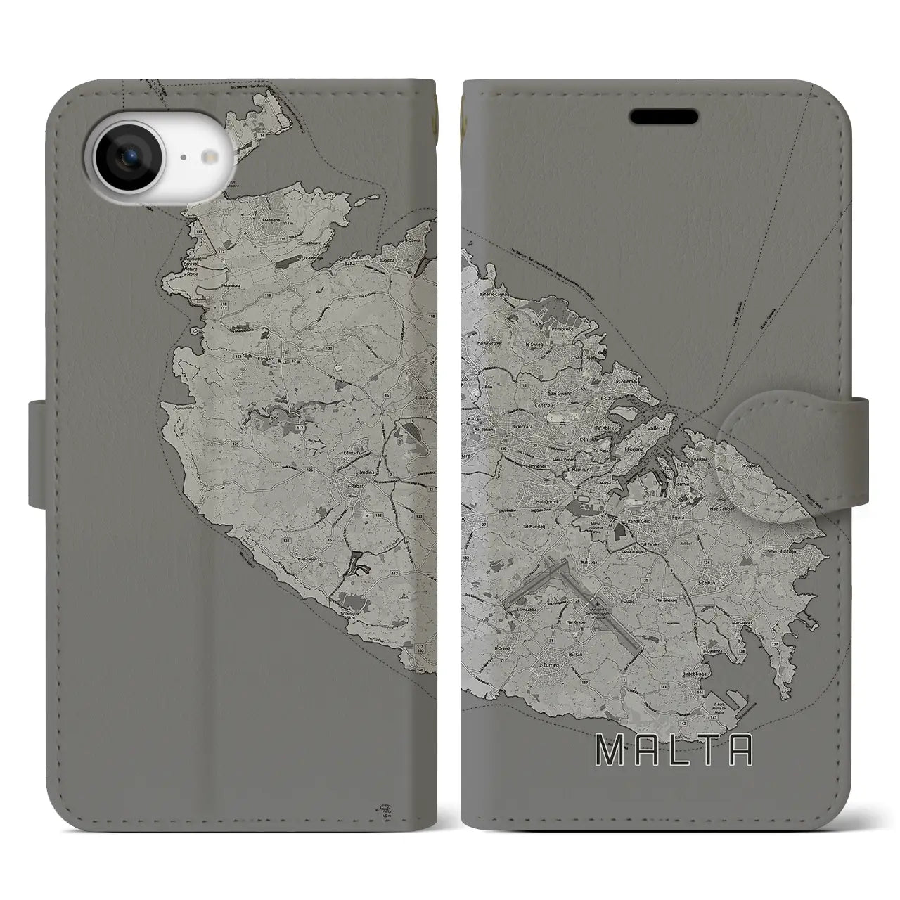 【マルタ】地図柄iPhoneケース(手帳タイプ)