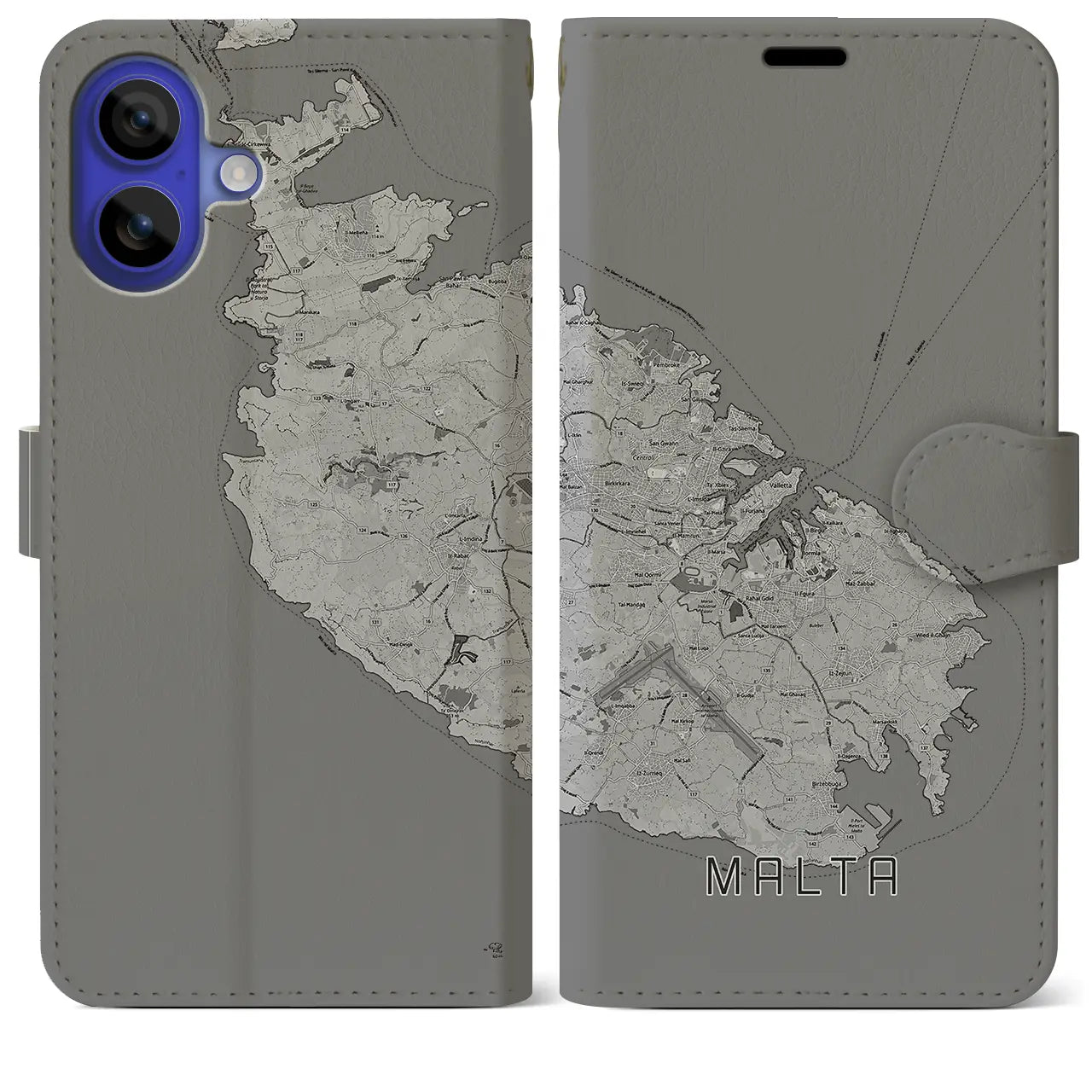 【マルタ】地図柄iPhoneケース(手帳タイプ)