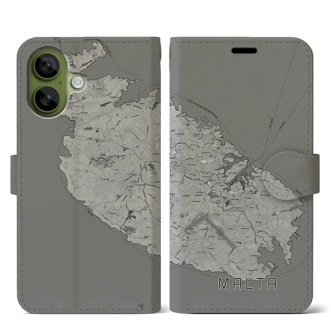 【マルタ】地図柄iPhoneケース(手帳タイプ)