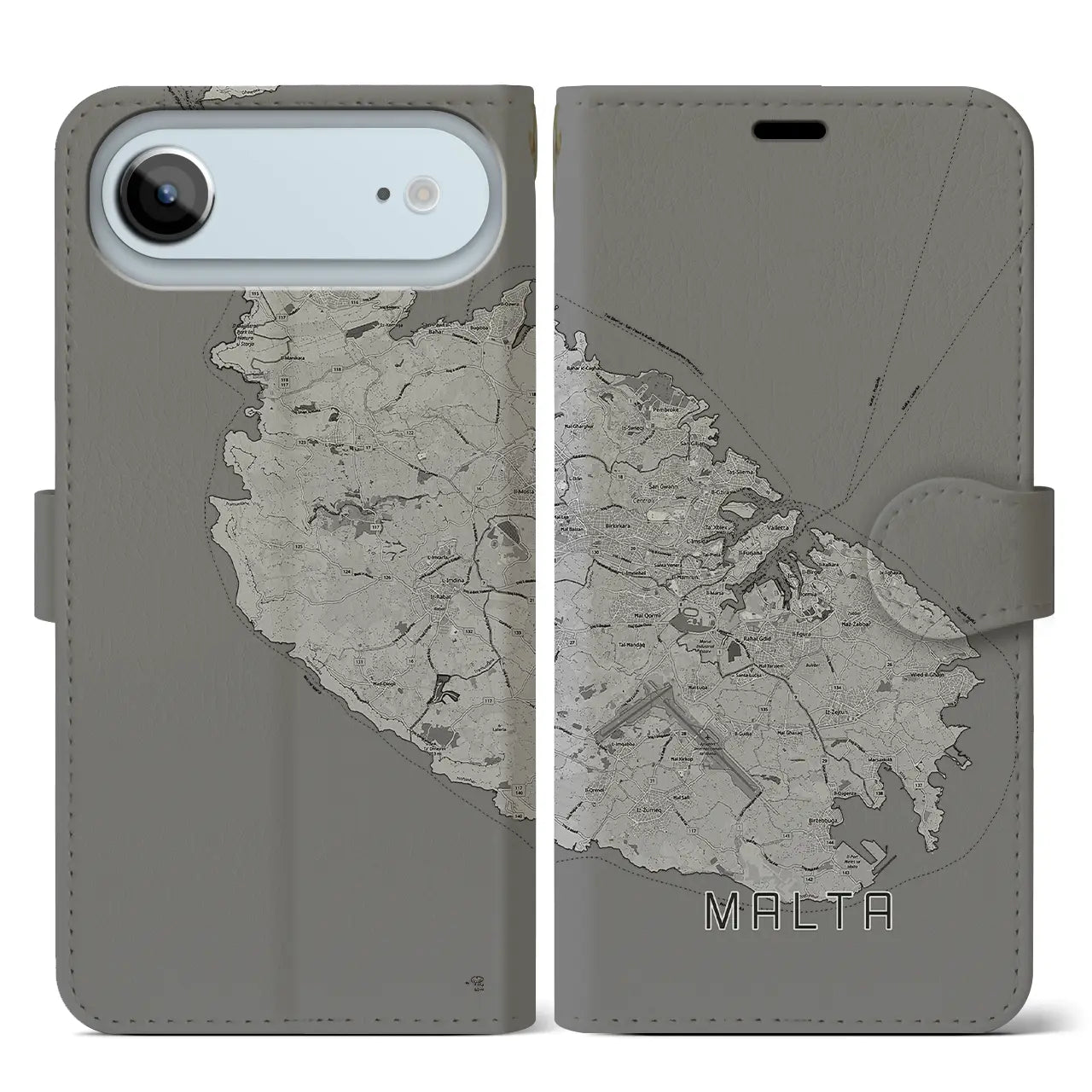 【マルタ】地図柄iPhoneケース(手帳タイプ)