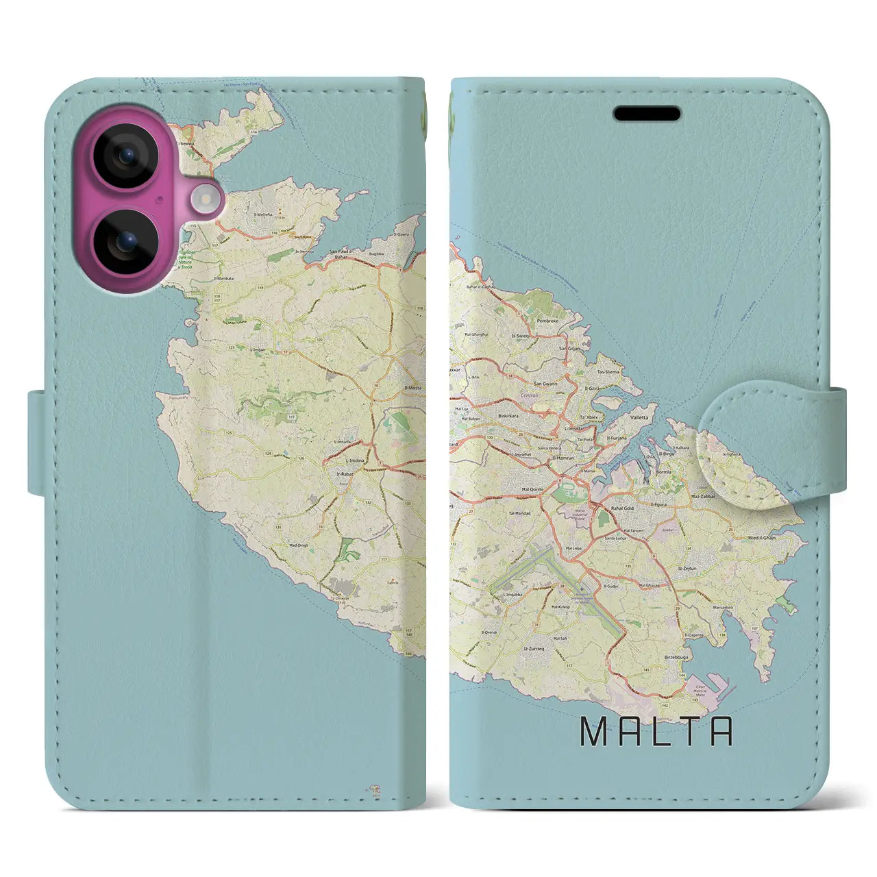【マルタ】地図柄iPhoneケース(手帳タイプ)