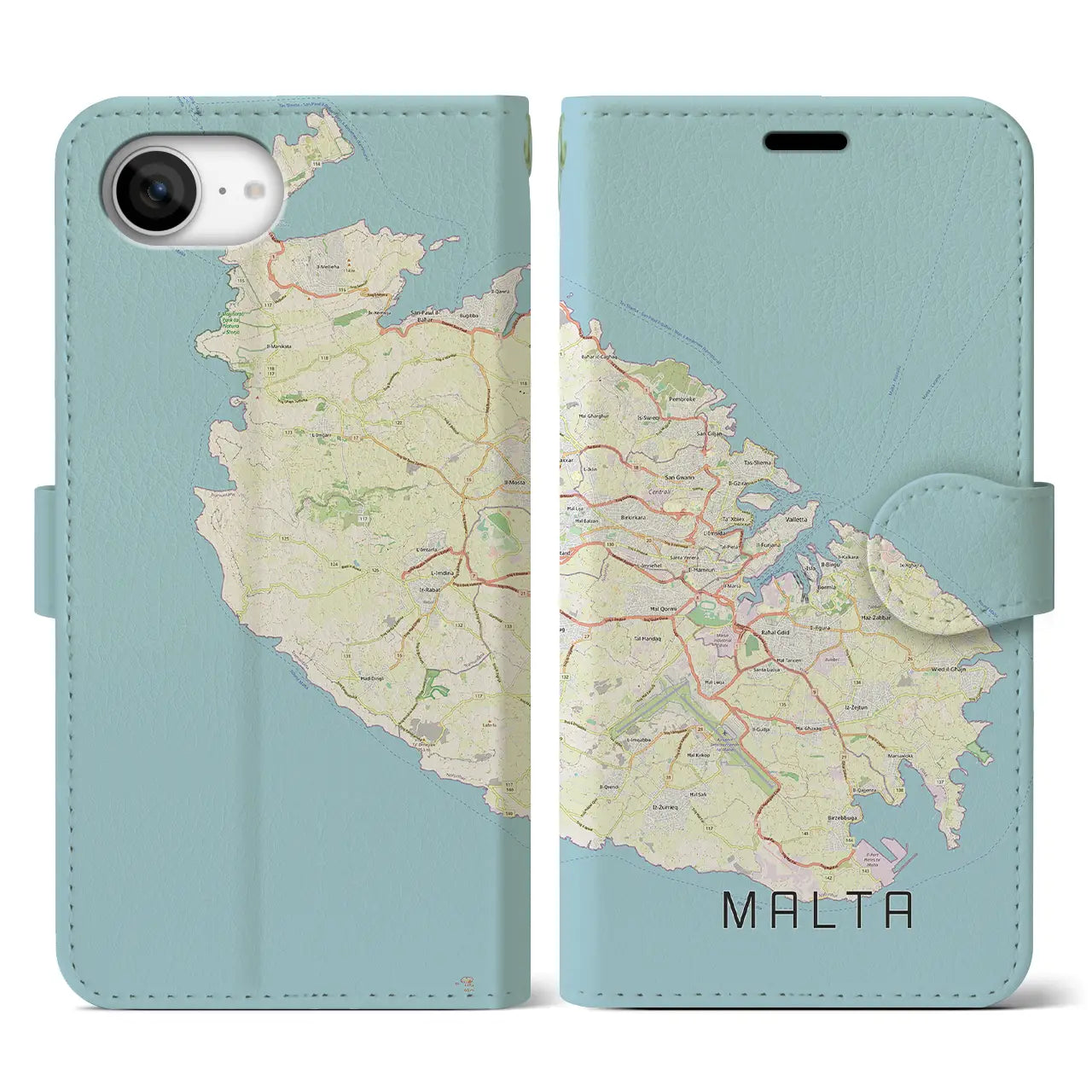 【マルタ】地図柄iPhoneケース(手帳タイプ)