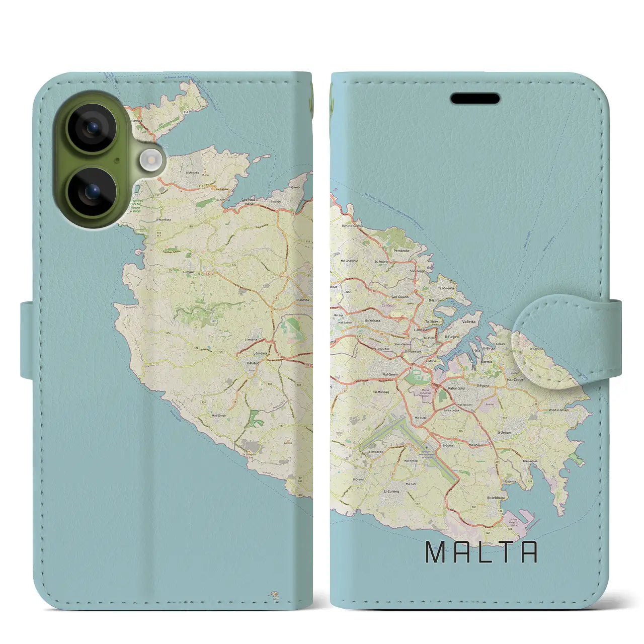 【マルタ】地図柄iPhoneケース(手帳タイプ)