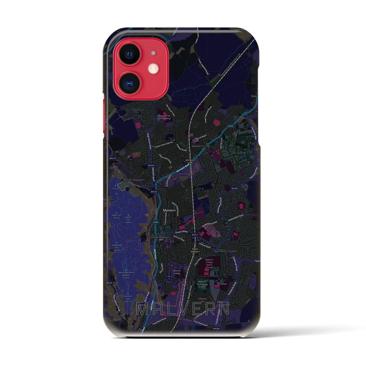 【マルバーン(イギリス)】地図柄iPhoneケース(バックカバータイプ)