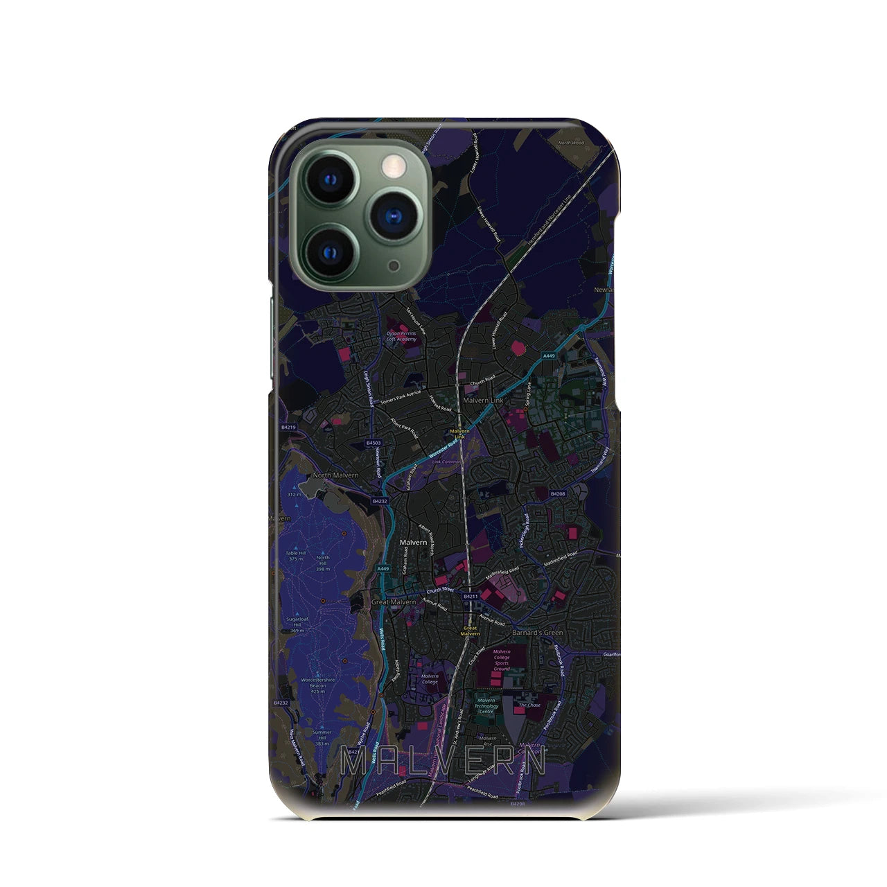 【マルバーン(イギリス)】地図柄iPhoneケース(バックカバータイプ)