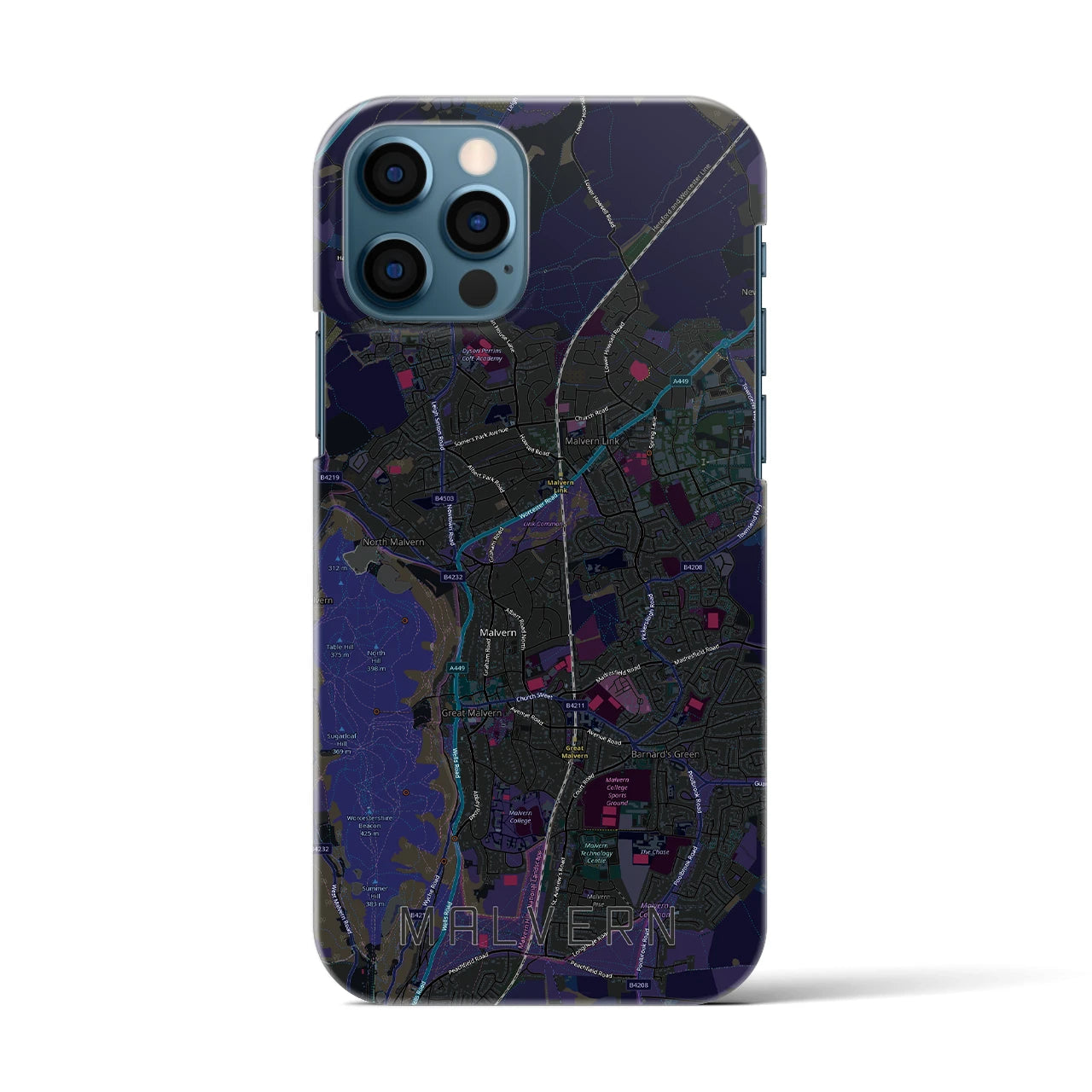 【マルバーン(イギリス)】地図柄iPhoneケース(バックカバータイプ)