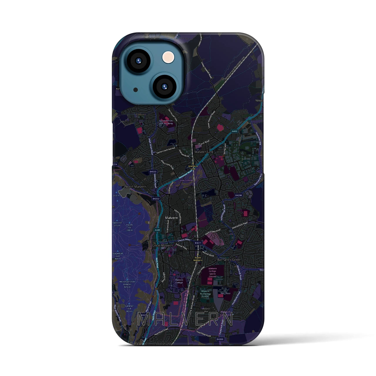 【マルバーン(イギリス)】地図柄iPhoneケース(バックカバータイプ)