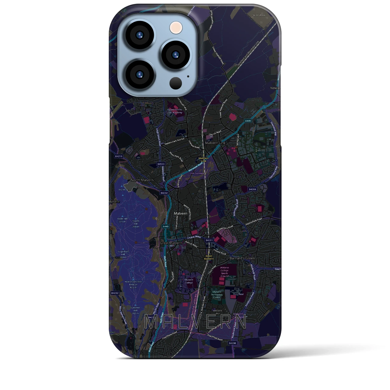 【マルバーン(イギリス)】地図柄iPhoneケース(バックカバータイプ)