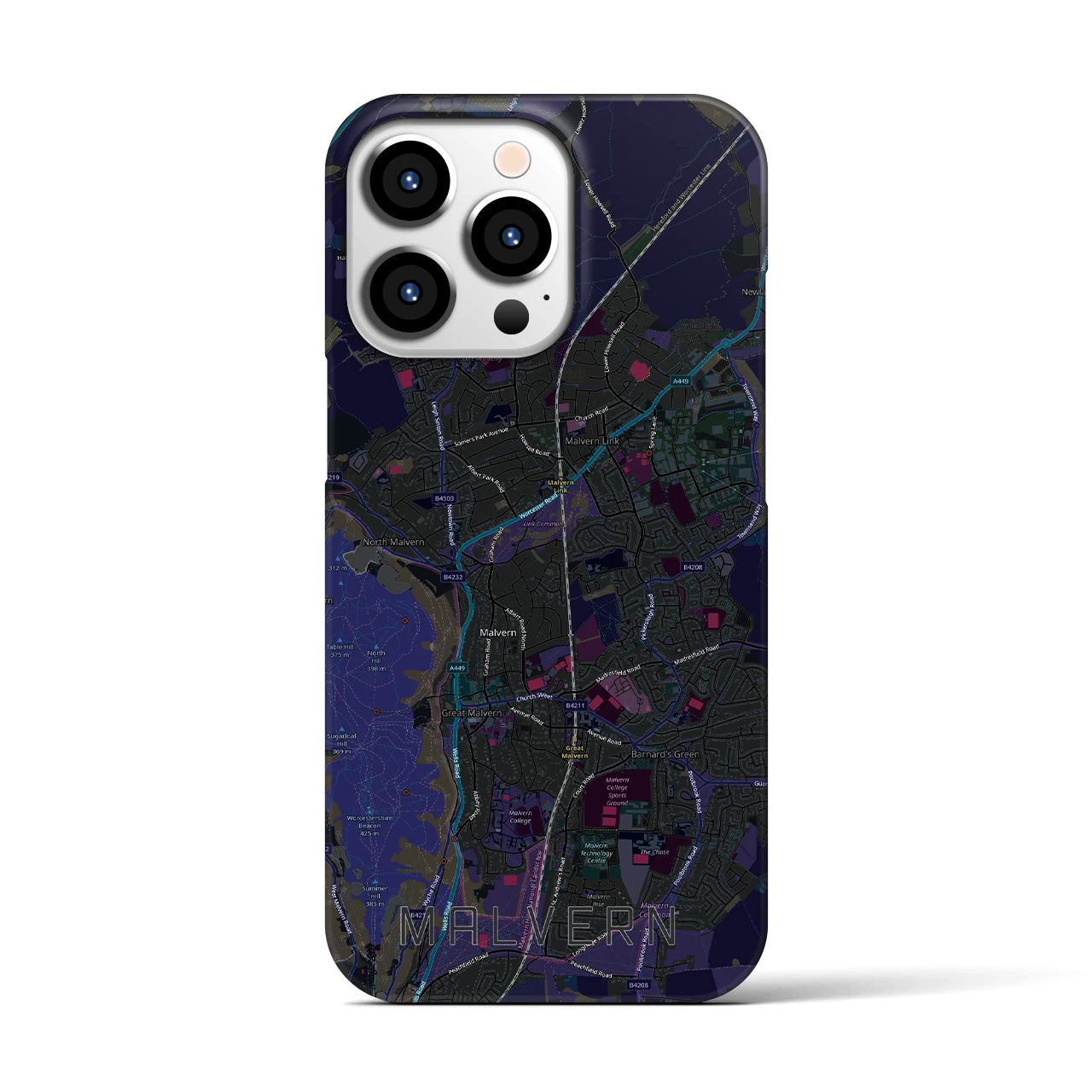 【マルバーン(イギリス)】地図柄iPhoneケース(バックカバータイプ)