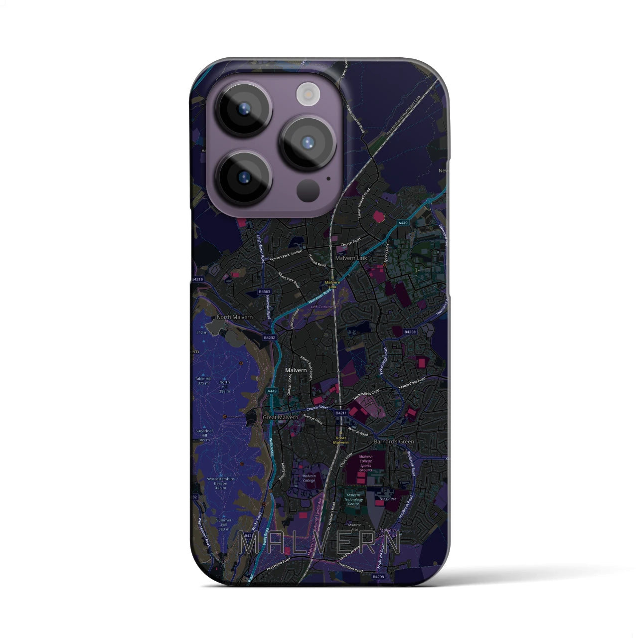 【マルバーン(イギリス)】地図柄iPhoneケース(バックカバータイプ)