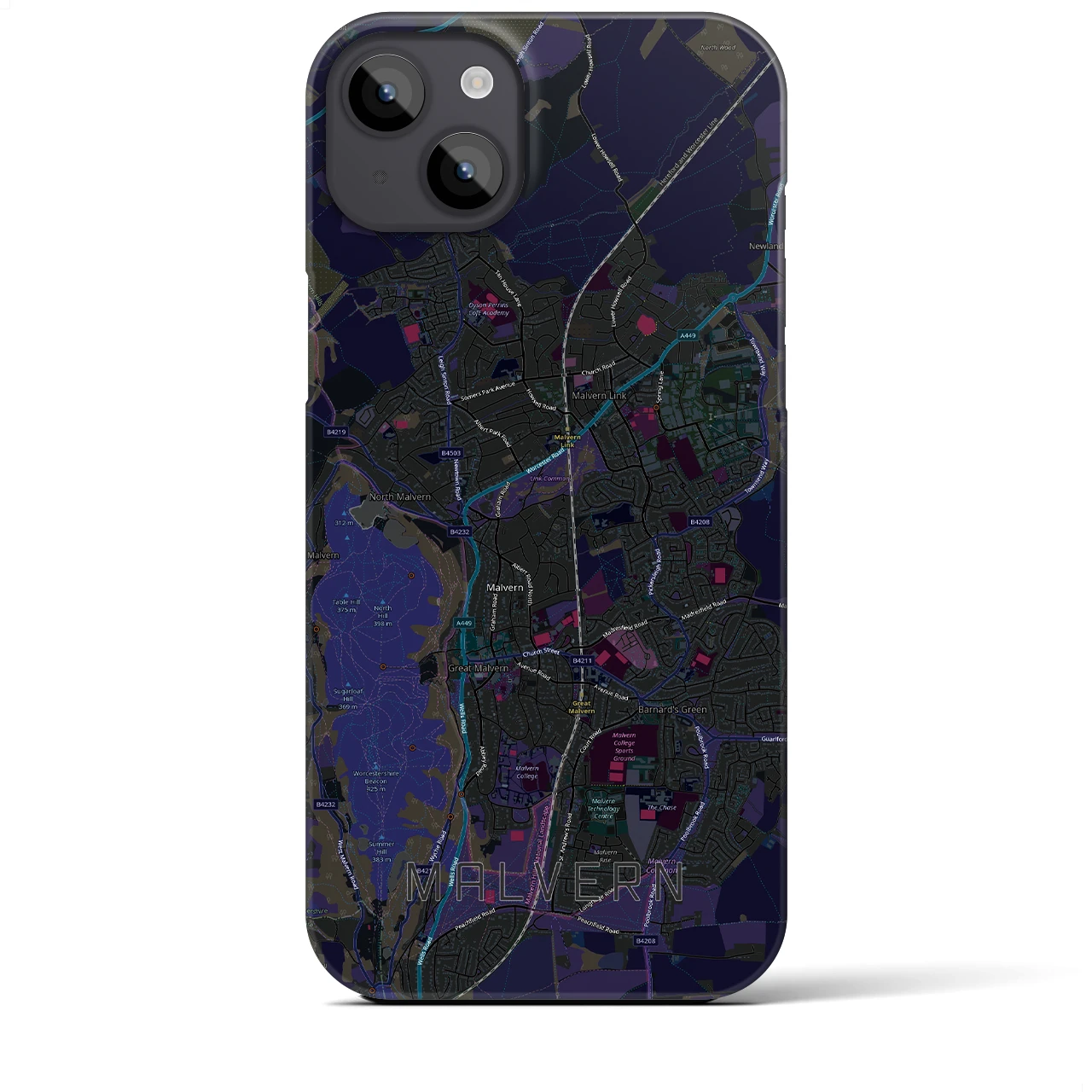 【マルバーン(イギリス)】地図柄iPhoneケース(バックカバータイプ)