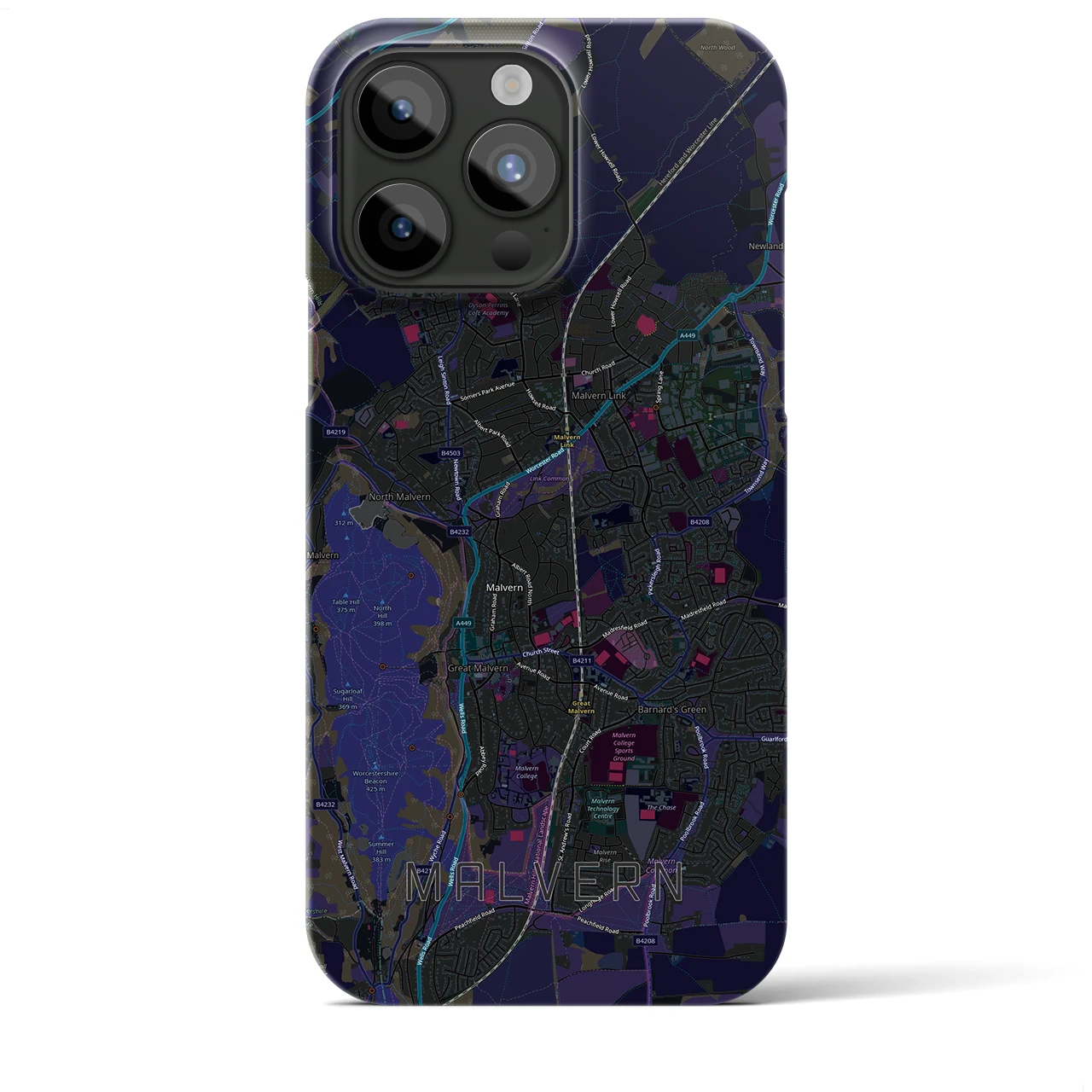 【マルバーン(イギリス)】地図柄iPhoneケース(バックカバータイプ)