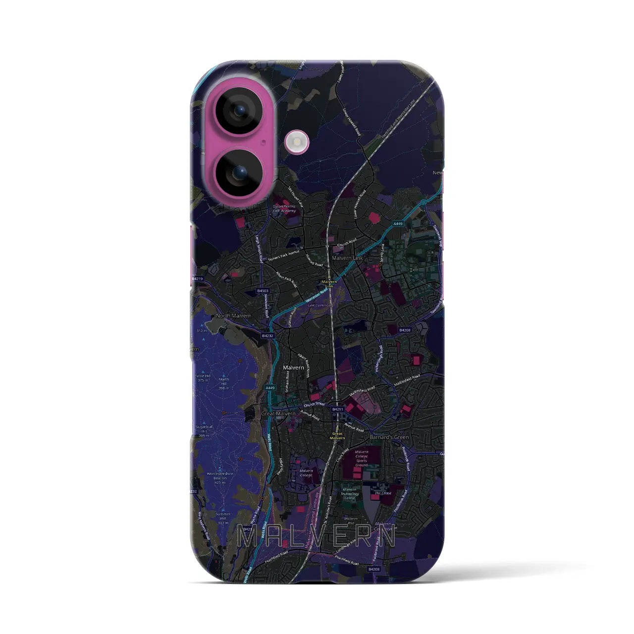 【マルバーン(イギリス)】地図柄iPhoneケース(バックカバータイプ)