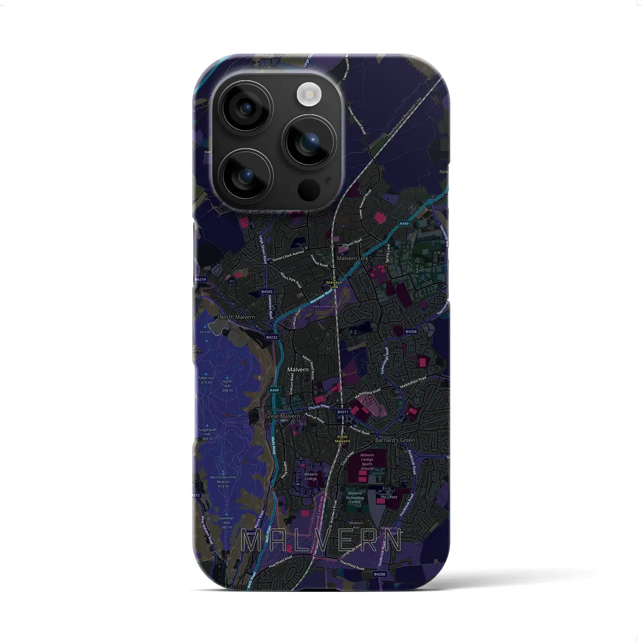 【マルバーン(イギリス)】地図柄iPhoneケース(バックカバータイプ)