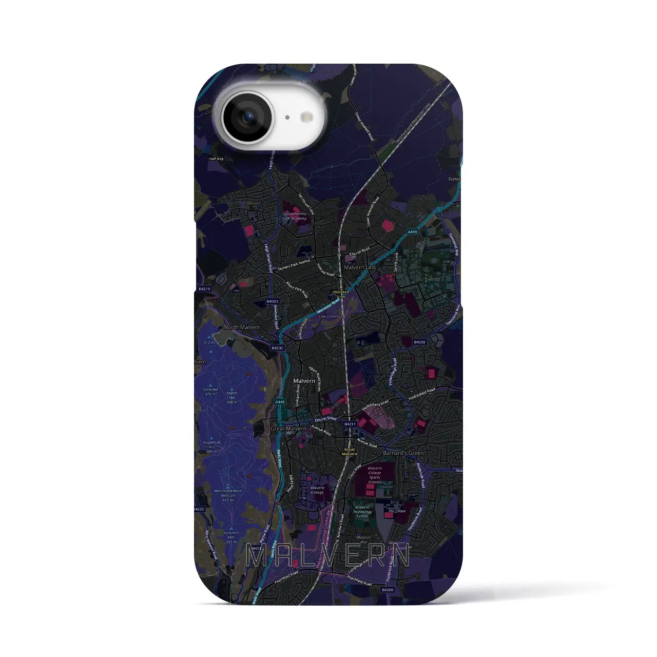 【マルバーン(イギリス)】地図柄iPhoneケース(バックカバータイプ)