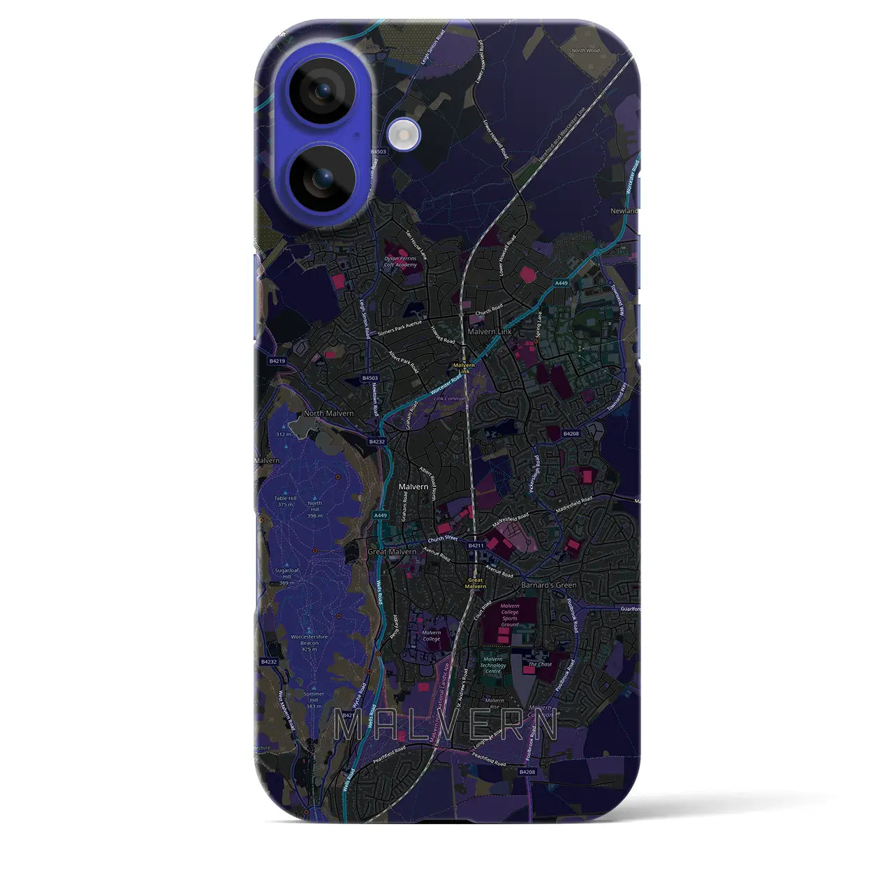 【マルバーン(イギリス)】地図柄iPhoneケース(バックカバータイプ)