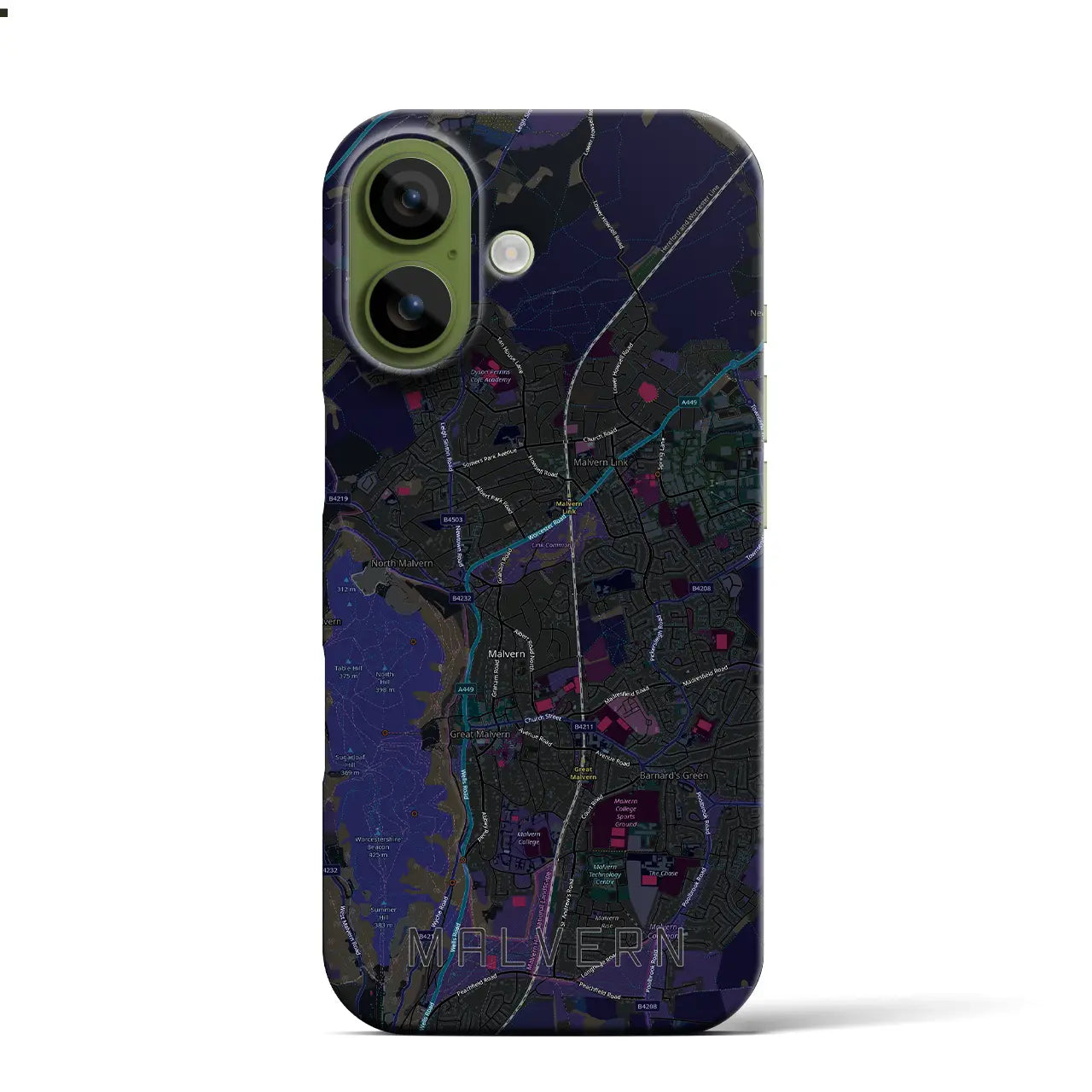 【マルバーン(イギリス)】地図柄iPhoneケース(バックカバータイプ)