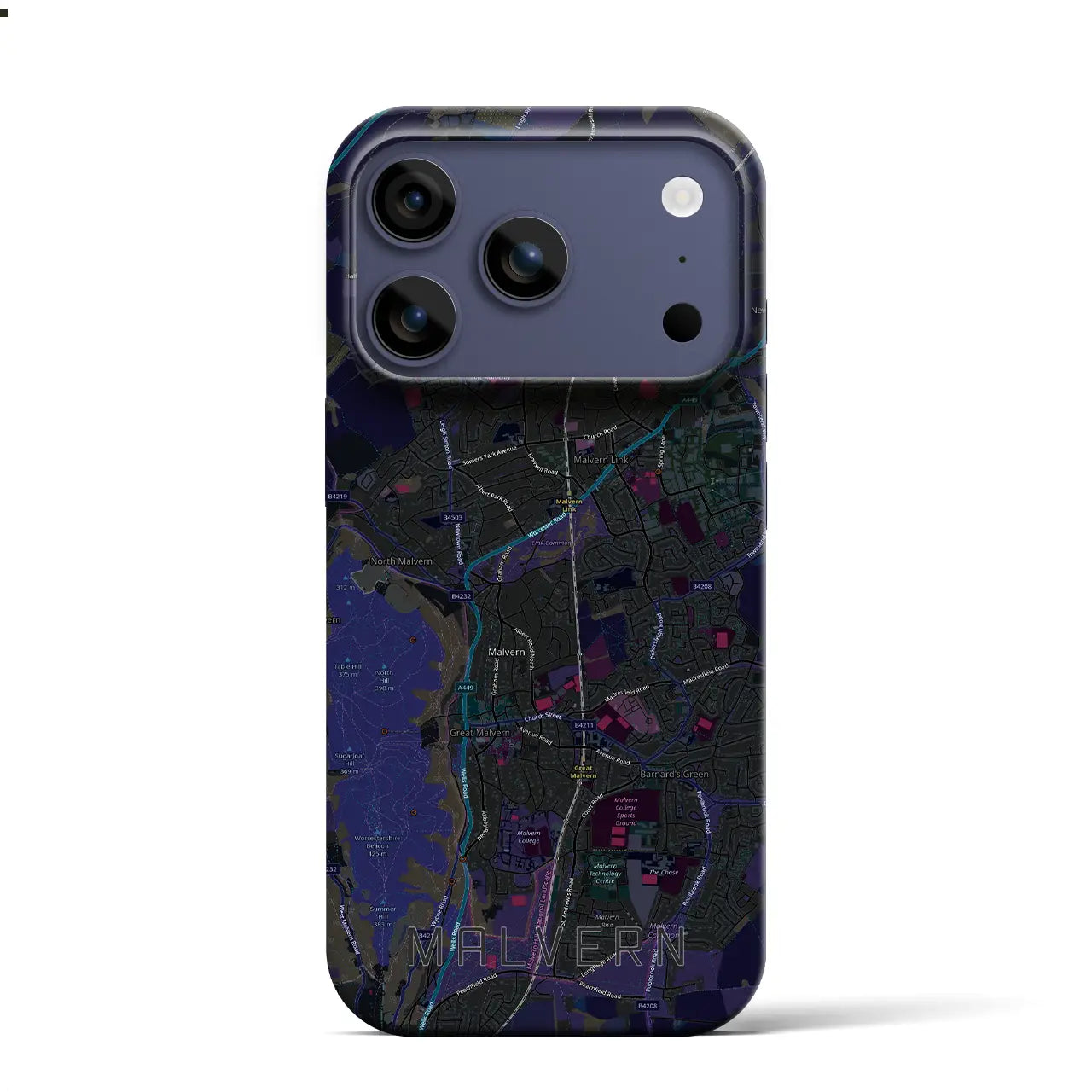 【マルバーン(イギリス)】地図柄iPhoneケース(バックカバータイプ)