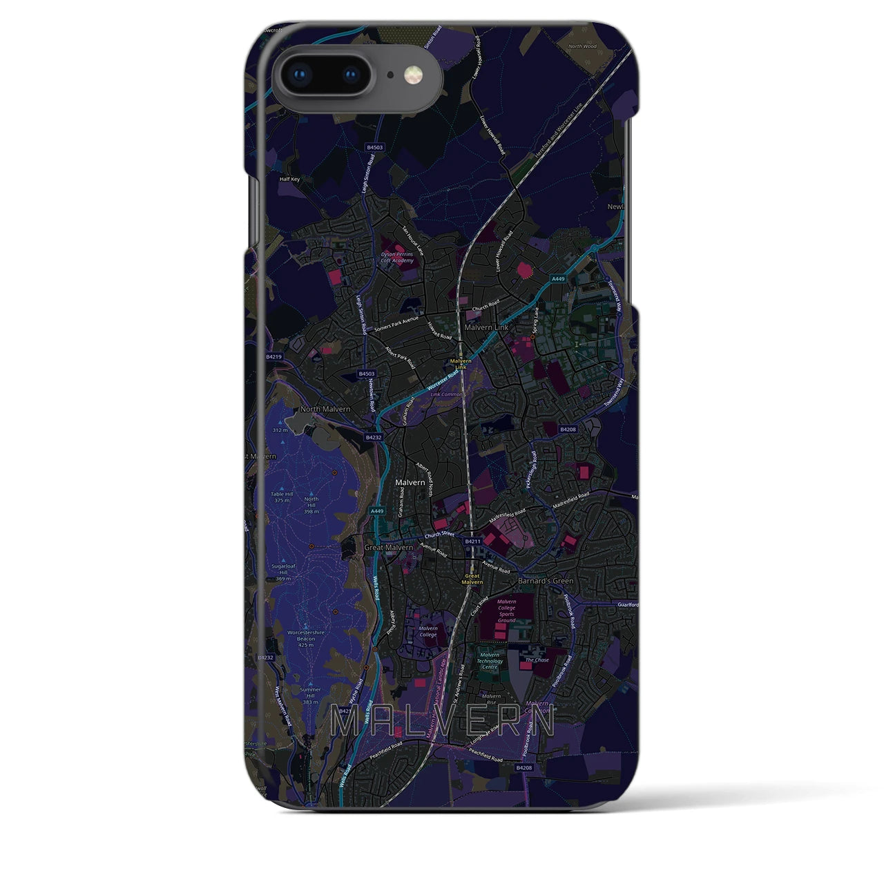 【マルバーン(イギリス)】地図柄iPhoneケース(バックカバータイプ)