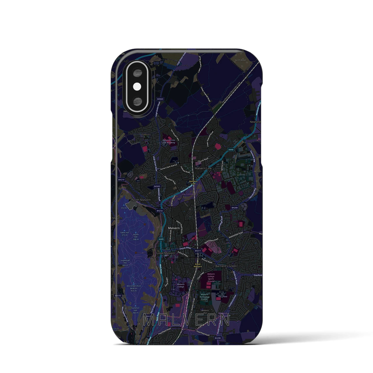 【マルバーン(イギリス)】地図柄iPhoneケース(バックカバータイプ)