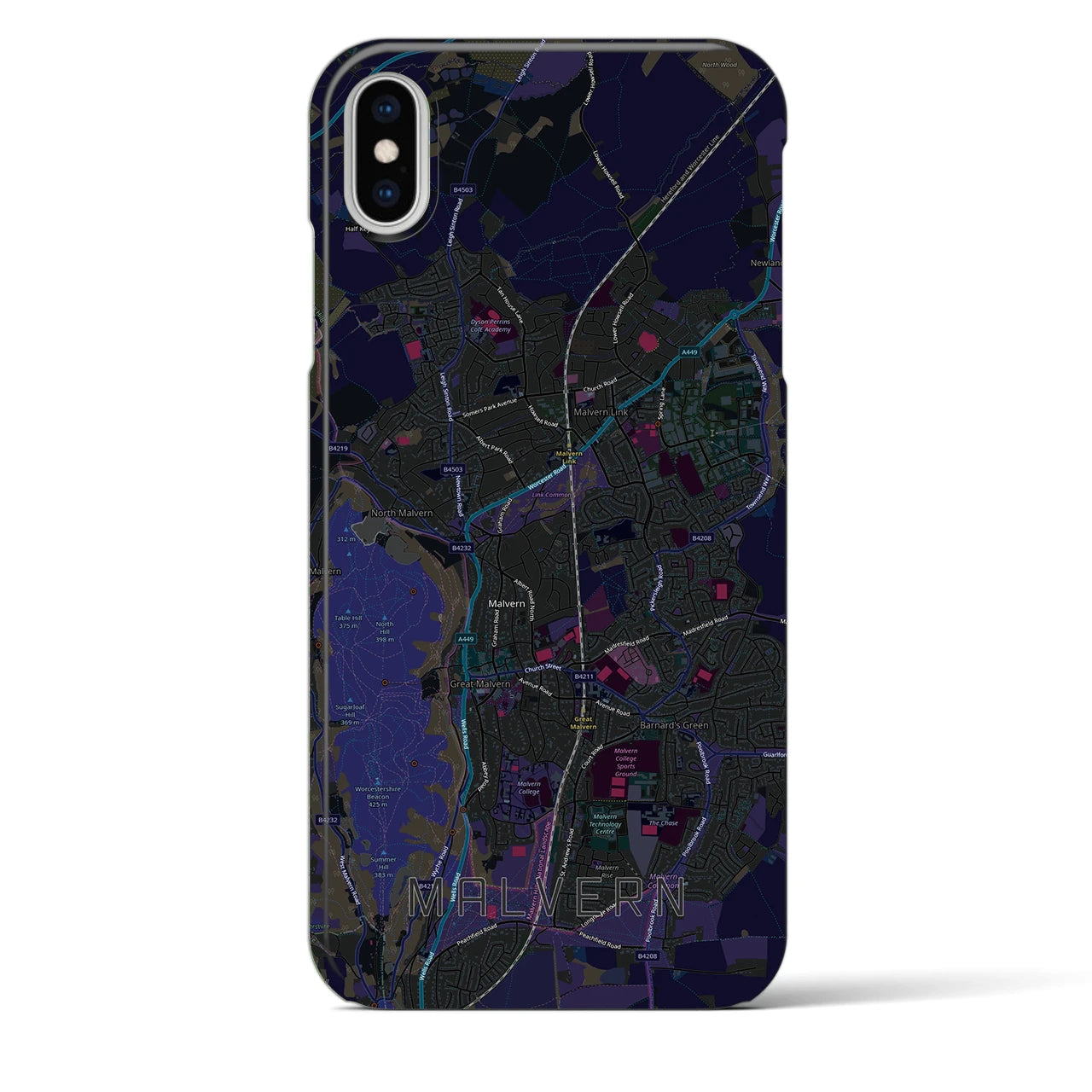 【マルバーン(イギリス)】地図柄iPhoneケース(バックカバータイプ)