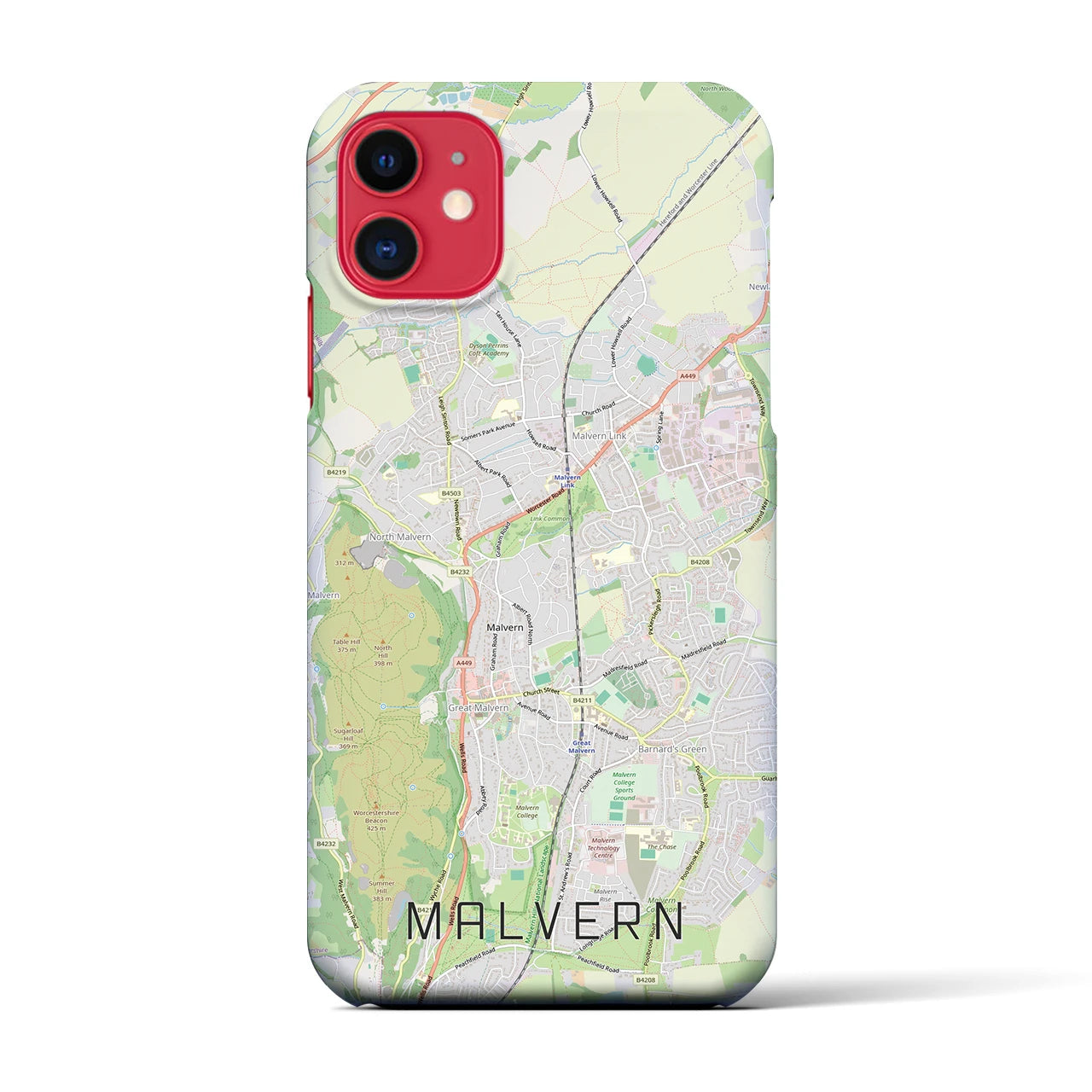 【マルバーン(イギリス)】地図柄iPhoneケース(バックカバータイプ)