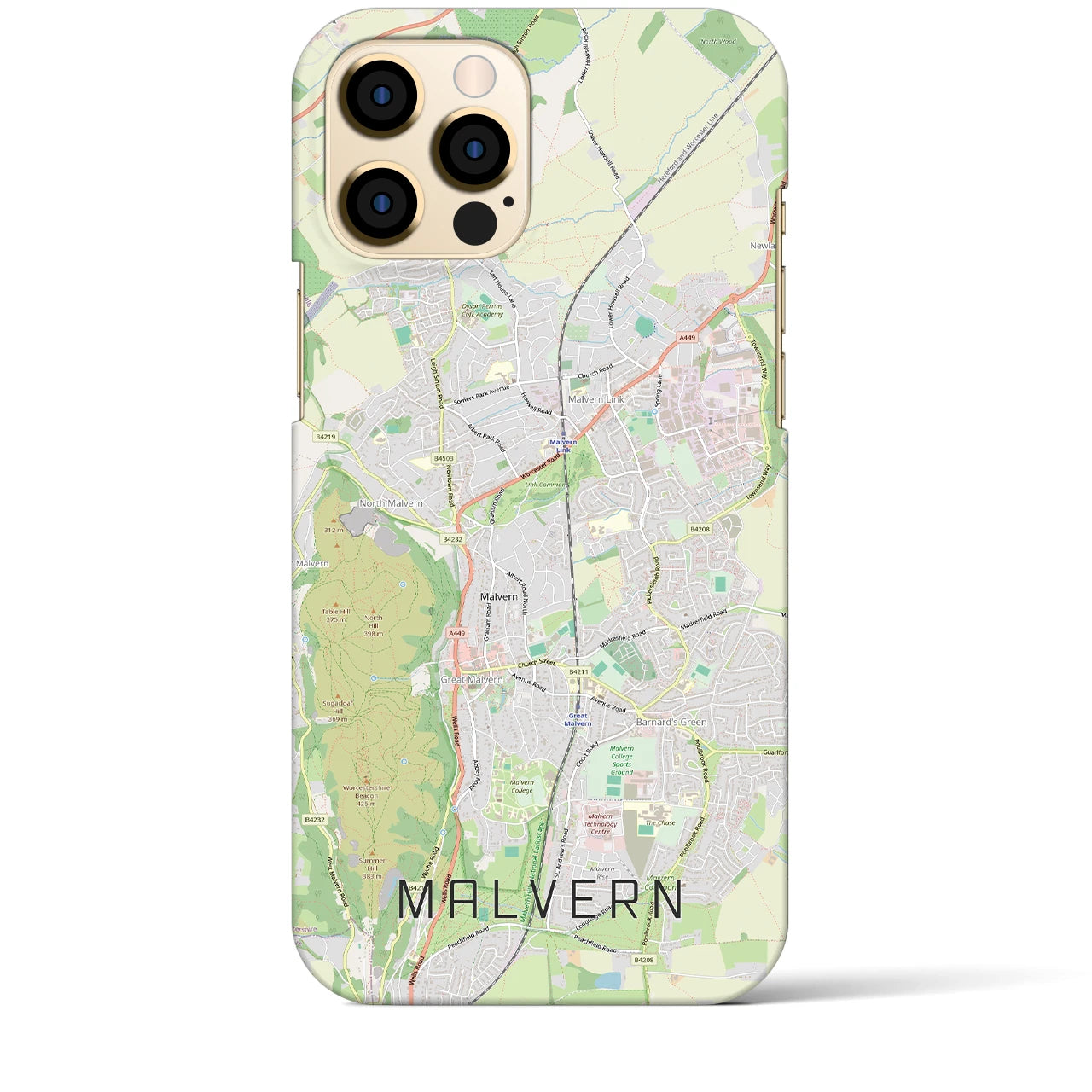 【マルバーン(イギリス)】地図柄iPhoneケース(バックカバータイプ)