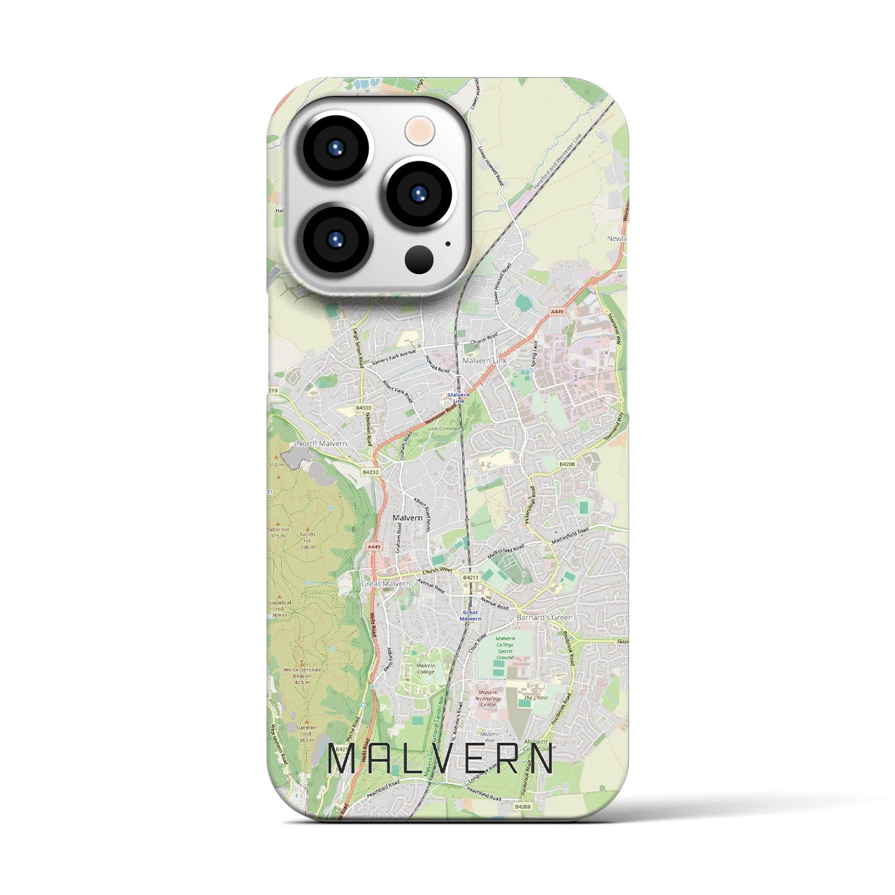 【マルバーン(イギリス)】地図柄iPhoneケース(バックカバータイプ)