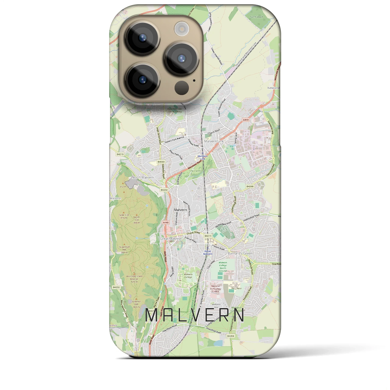 【マルバーン(イギリス)】地図柄iPhoneケース(バックカバータイプ)