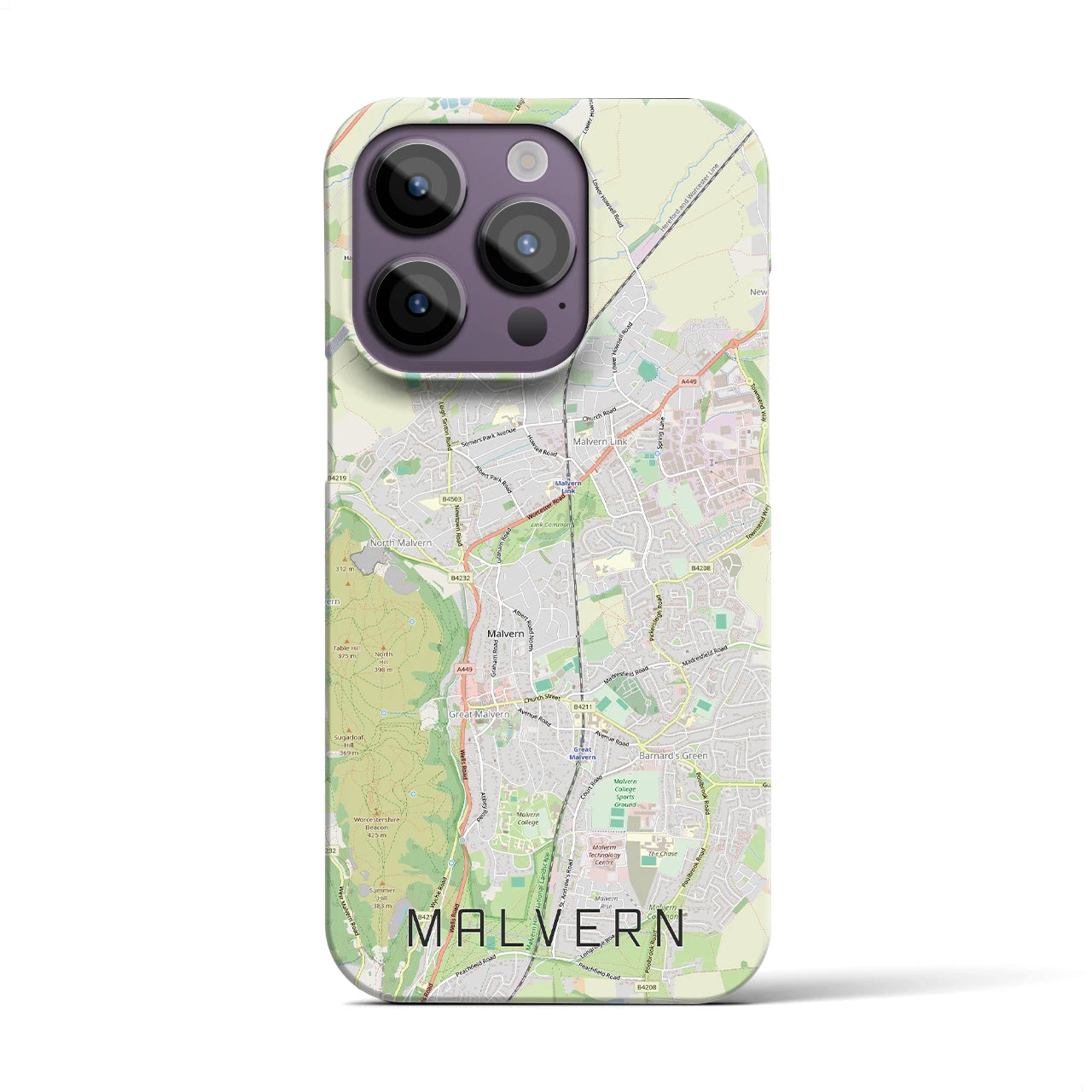 【マルバーン(イギリス)】地図柄iPhoneケース(バックカバータイプ)