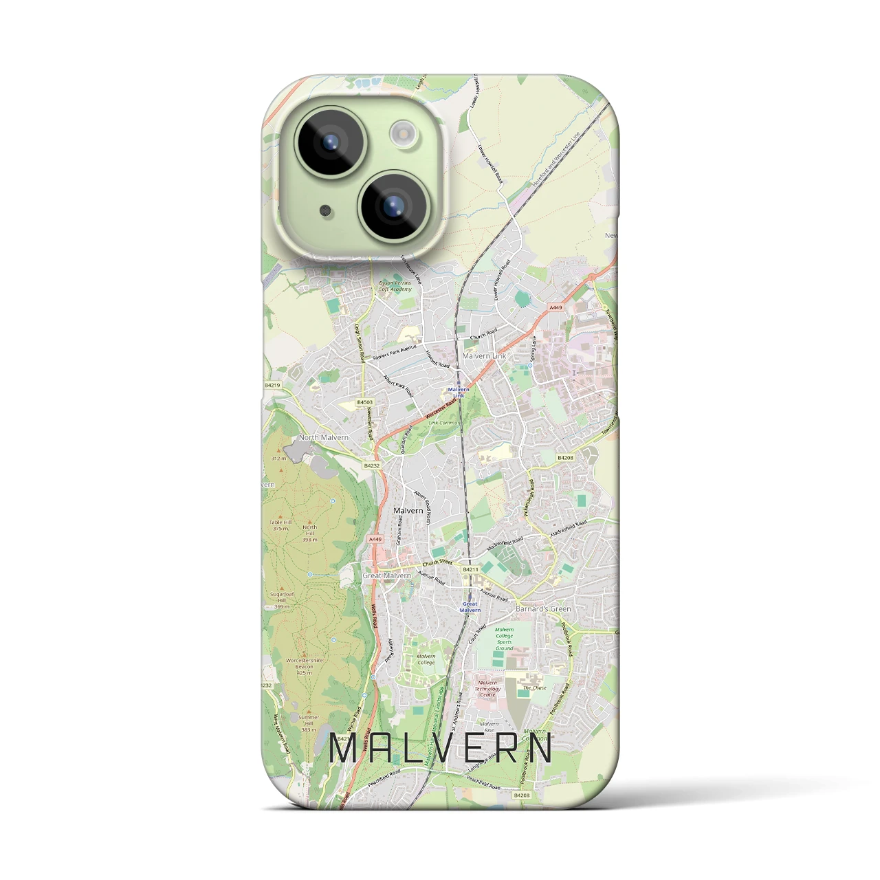 【マルバーン(イギリス)】地図柄iPhoneケース(バックカバータイプ)