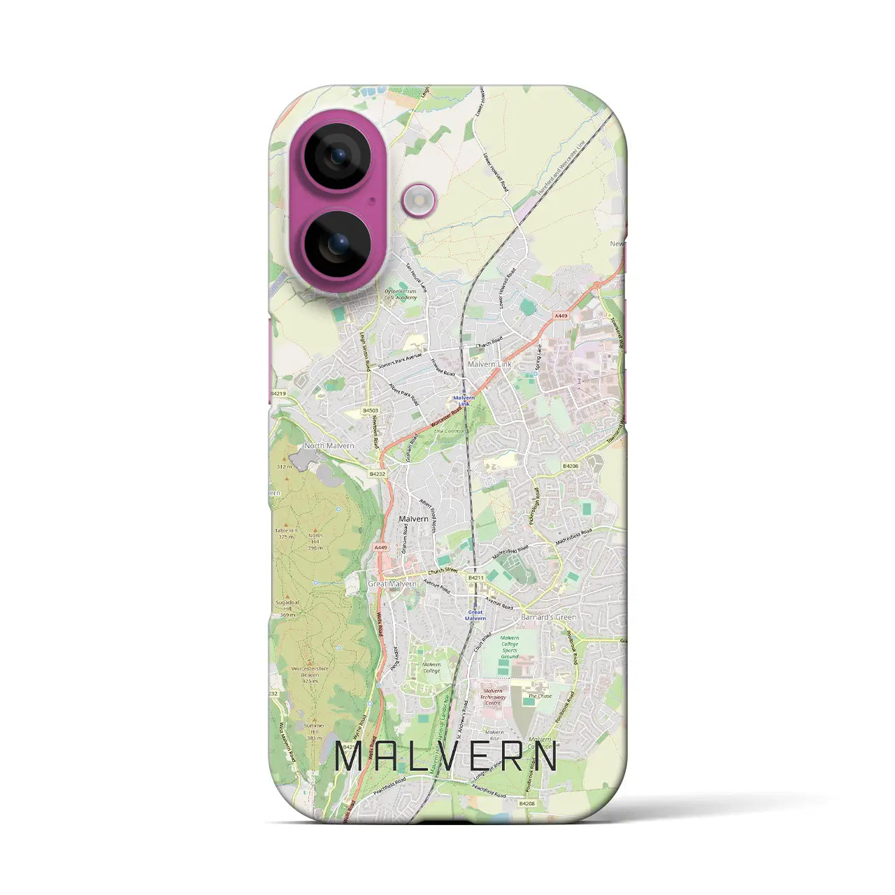 【マルバーン(イギリス)】地図柄iPhoneケース(バックカバータイプ)