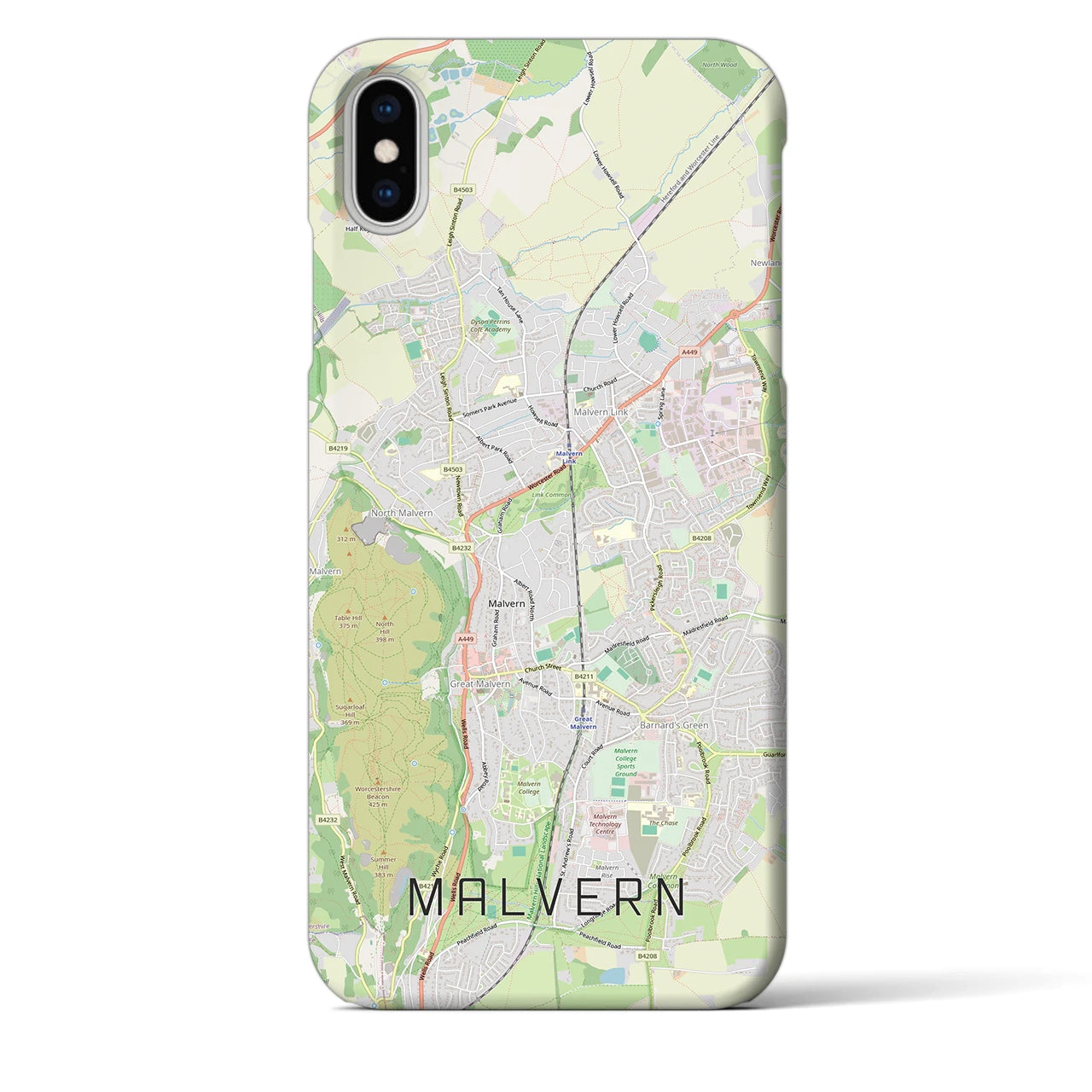 【マルバーン(イギリス)】地図柄iPhoneケース(バックカバータイプ)