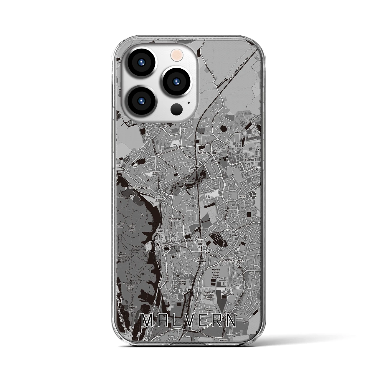 【マルバーン(イギリス)】地図柄iPhoneケース(クリアタイプ)