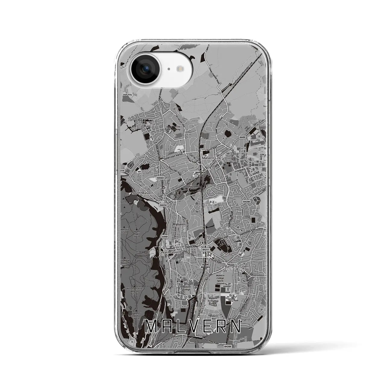 【マルバーン(イギリス)】地図柄iPhoneケース(クリアタイプ)