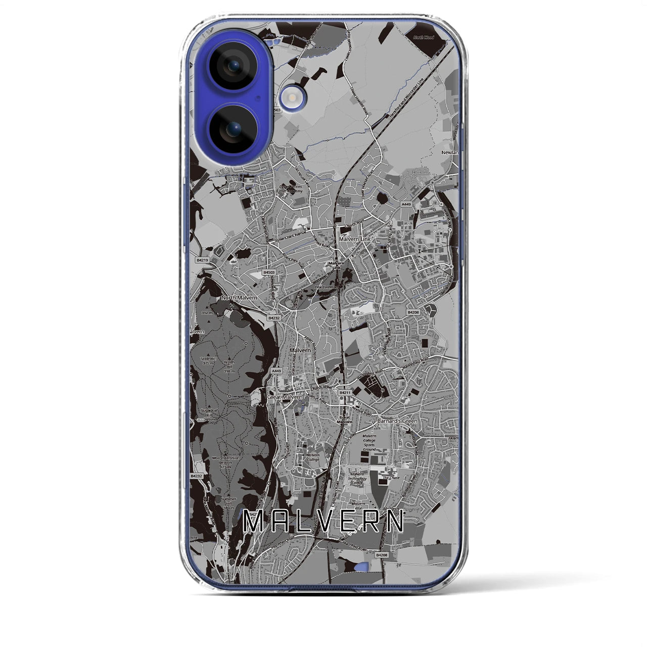 【マルバーン(イギリス)】地図柄iPhoneケース(クリアタイプ)