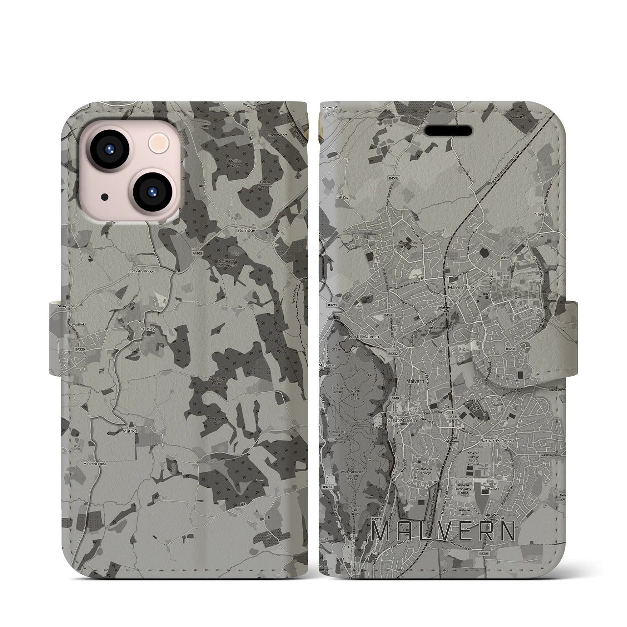 【マルバーン(イギリス)】地図柄iPhoneケース(手帳タイプ)