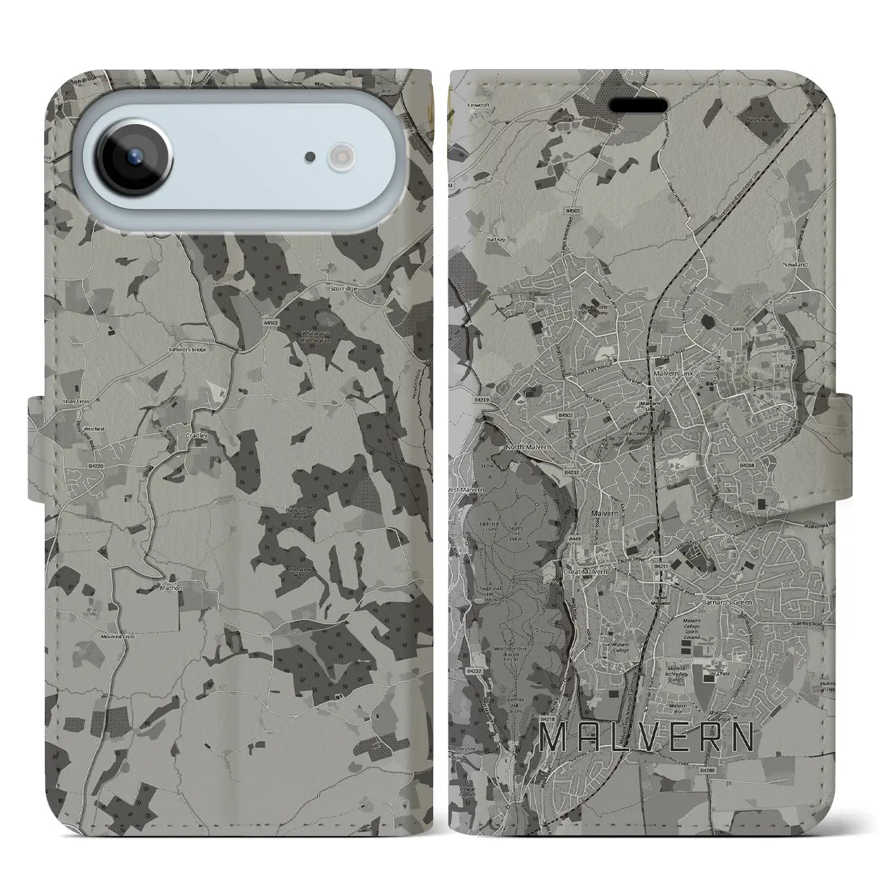 【マルバーン(イギリス)】地図柄iPhoneケース(手帳タイプ)