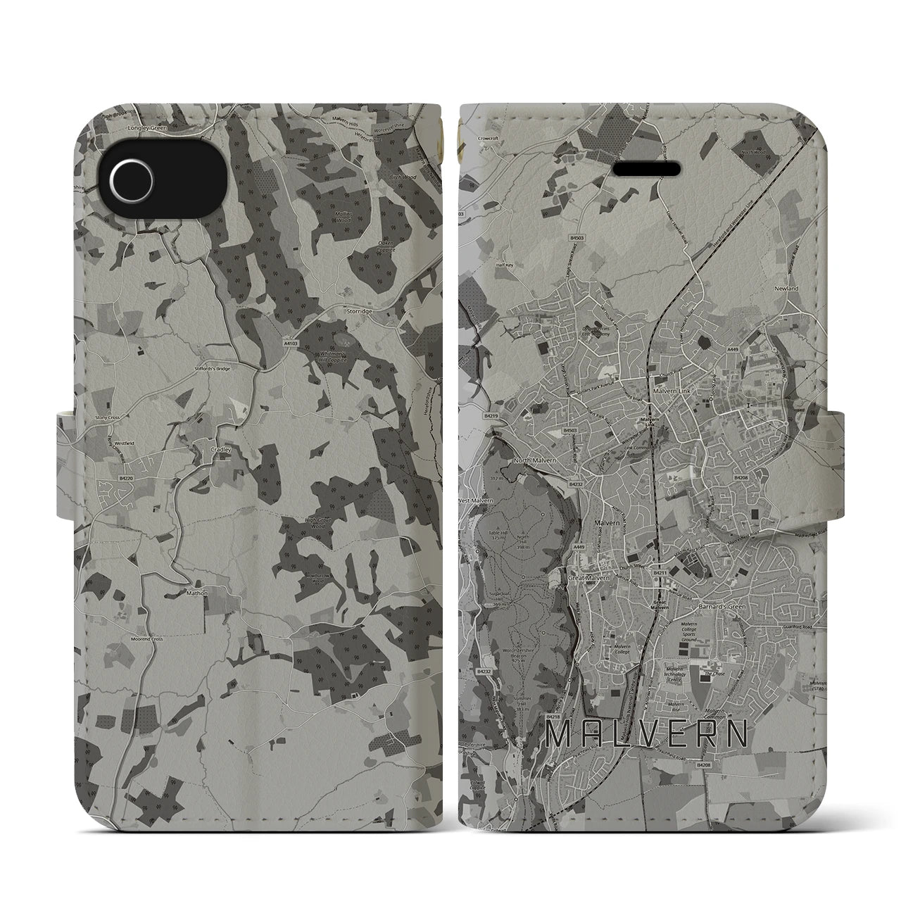 【マルバーン(イギリス)】地図柄iPhoneケース(手帳タイプ)