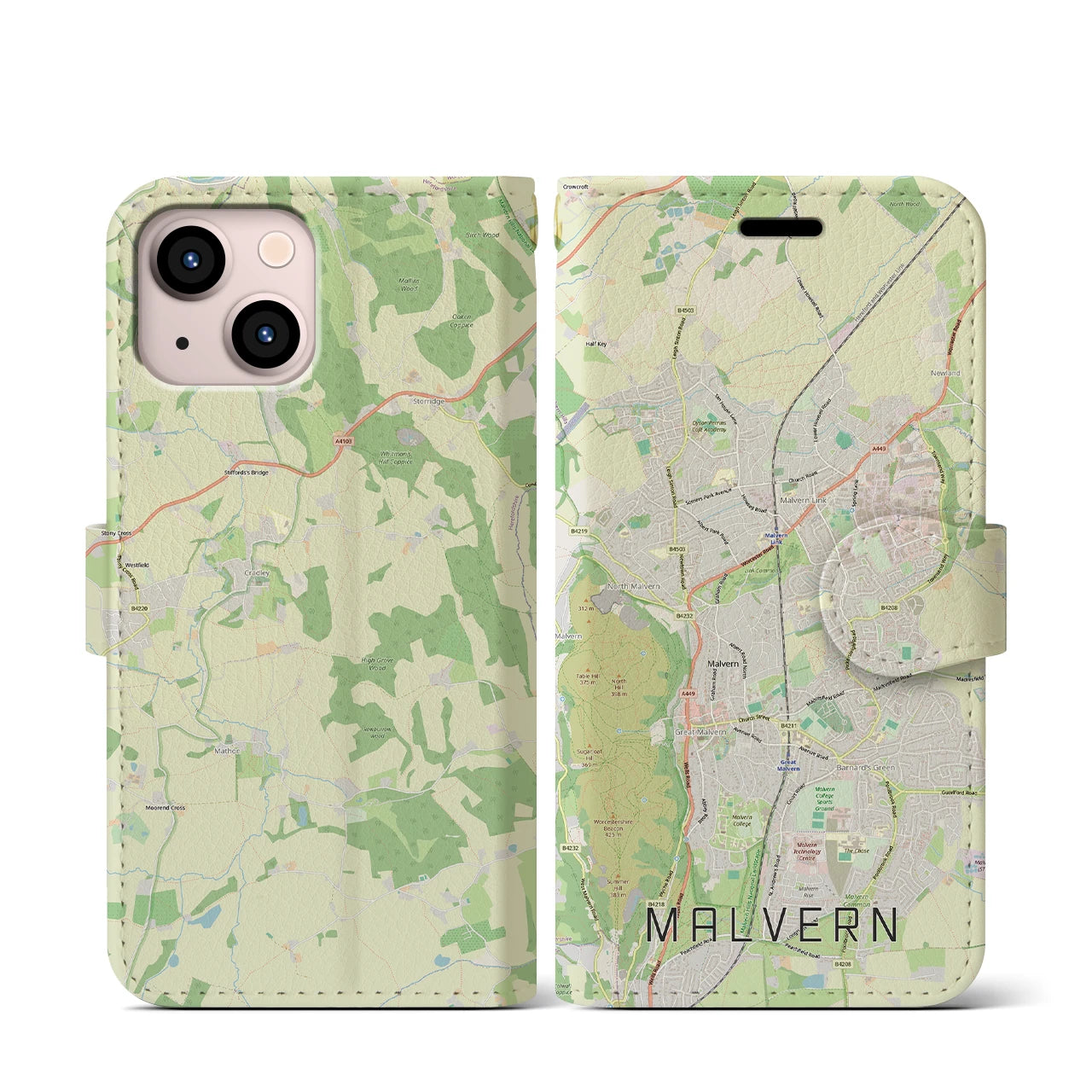 【マルバーン(イギリス)】地図柄iPhoneケース(手帳タイプ)