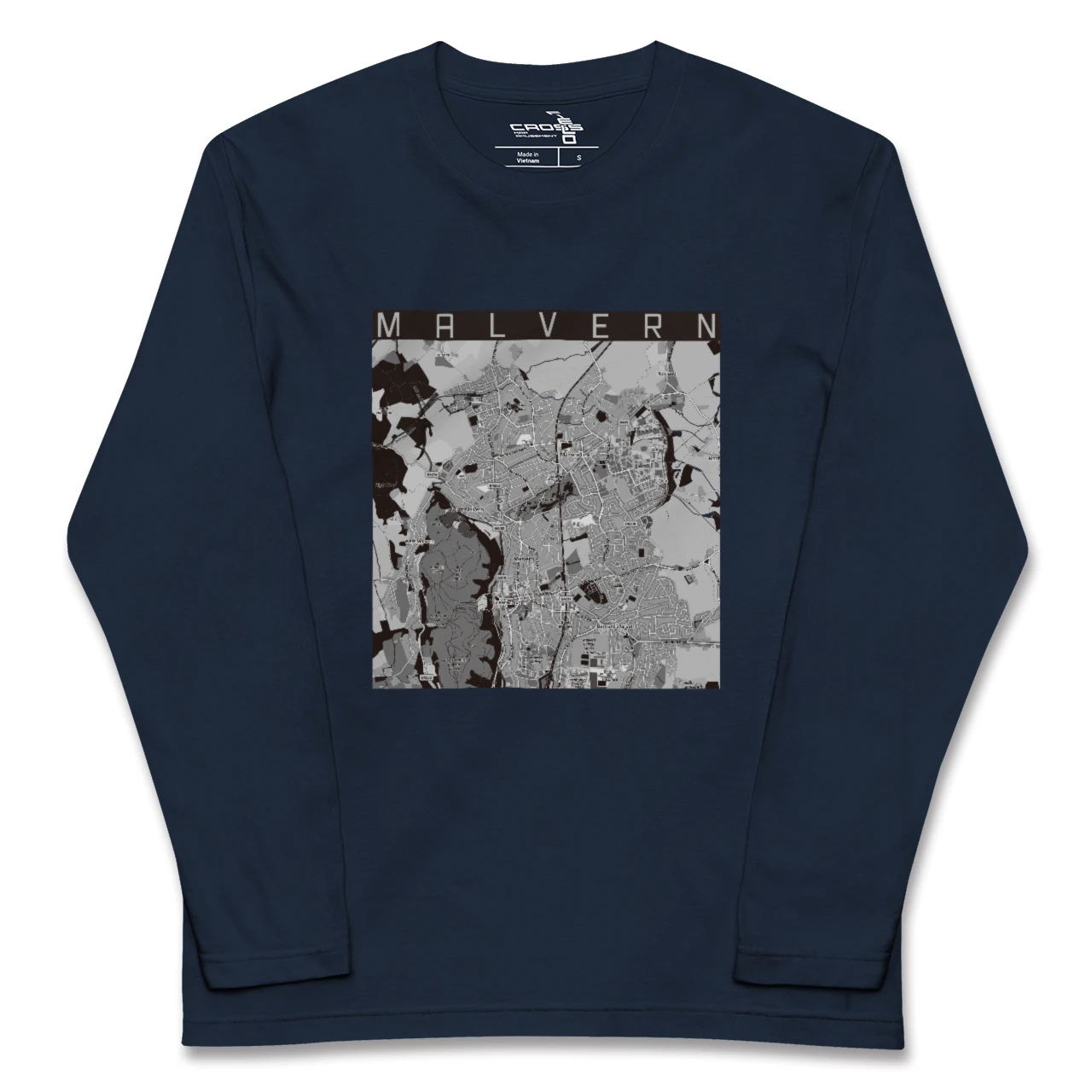 【マルバーン(イギリス)】地図柄ロングスリーブTシャツ